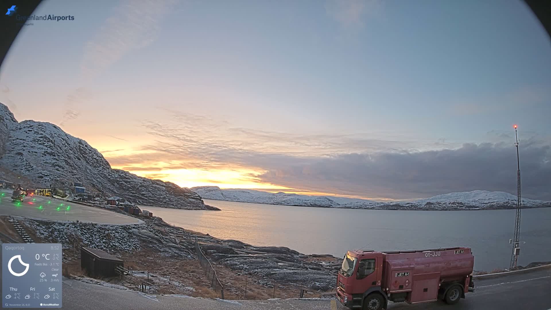 Qaqortoq Village & Mittarfik Qaqortoq Heliport Live Cam JJU / BGJH- Qaqortoq, Kujalleq, Greenland, Denmark