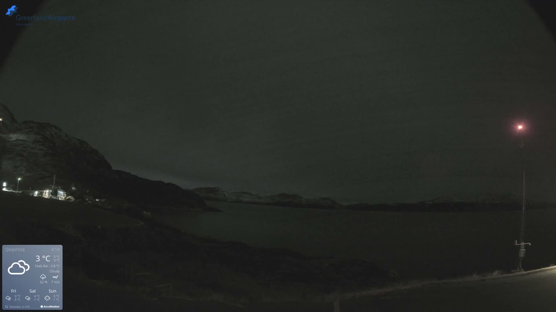 Qaqortoq Village & Mittarfik Qaqortoq Heliport Live Cam JJU / BGJH- Qaqortoq, Kujalleq, Greenland, Denmark