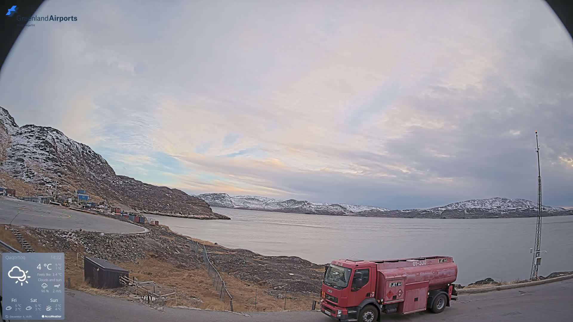 Qaqortoq Village & Mittarfik Qaqortoq Heliport Live Cam JJU / BGJH- Qaqortoq, Kujalleq, Greenland, Denmark