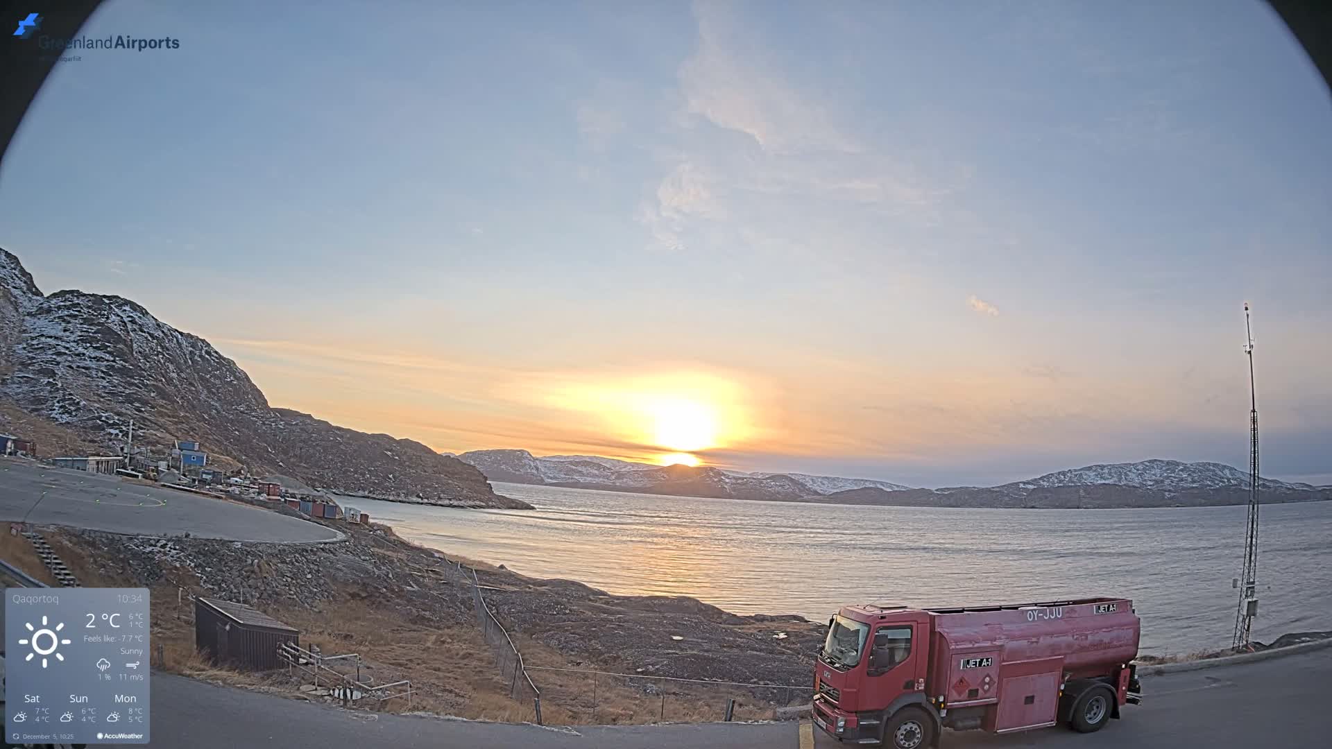 Qaqortoq Village & Mittarfik Qaqortoq Heliport Live Cam JJU / BGJH- Qaqortoq, Kujalleq, Greenland, Denmark