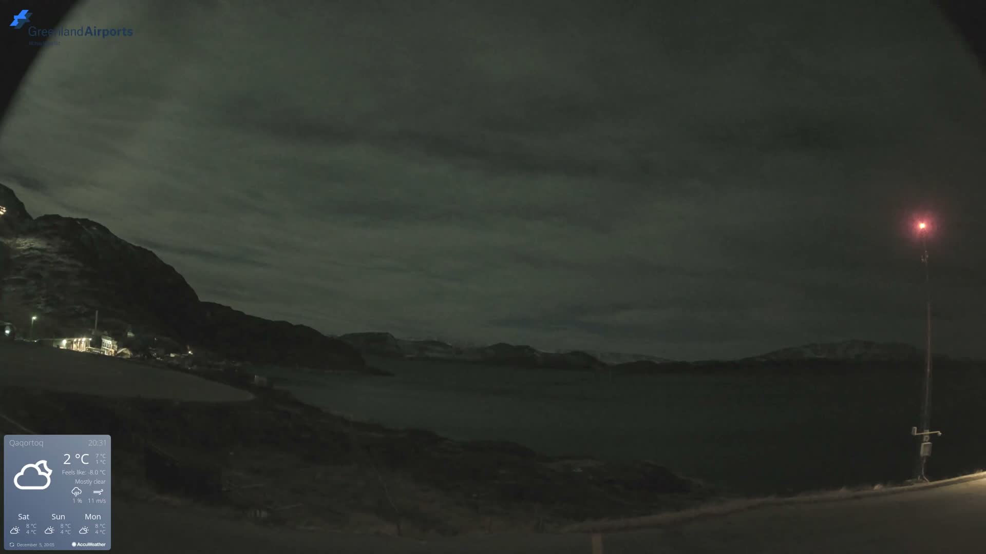 Qaqortoq Village & Mittarfik Qaqortoq Heliport Live Cam JJU / BGJH- Qaqortoq, Kujalleq, Greenland, Denmark