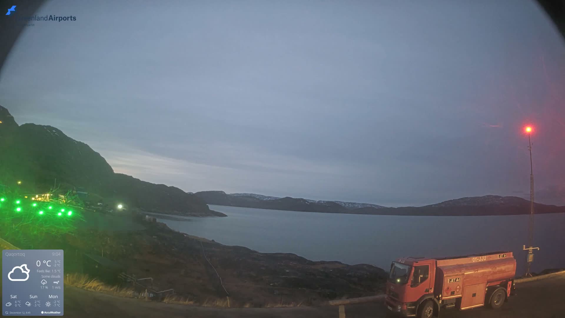 Qaqortoq Village & Mittarfik Qaqortoq Heliport Live Cam JJU / BGJH- Qaqortoq, Kujalleq, Greenland, Denmark