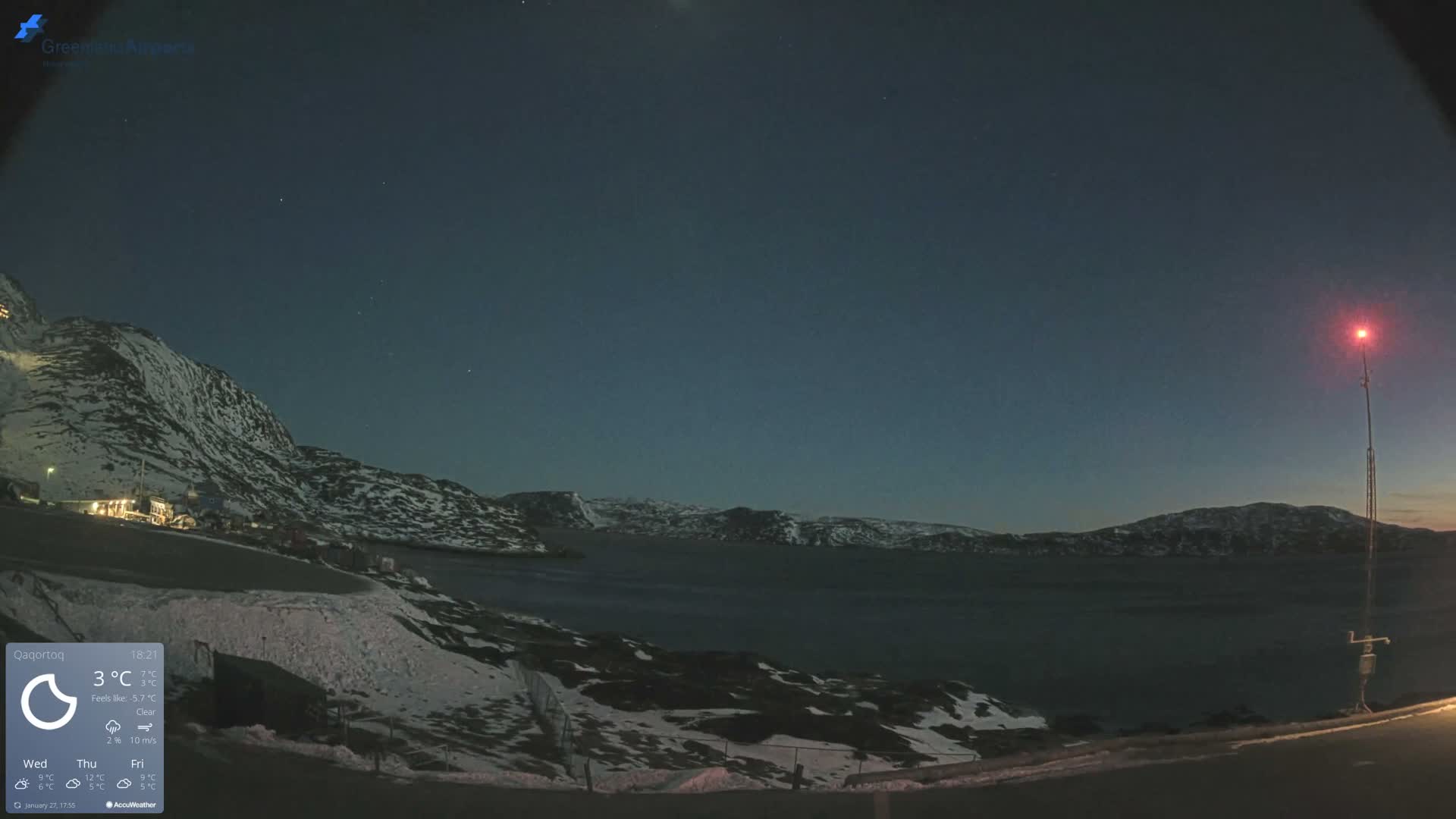 Qaqortoq Village & Mittarfik Qaqortoq Heliport Live Cam JJU / BGJH- Qaqortoq, Kujalleq, Greenland, Denmark