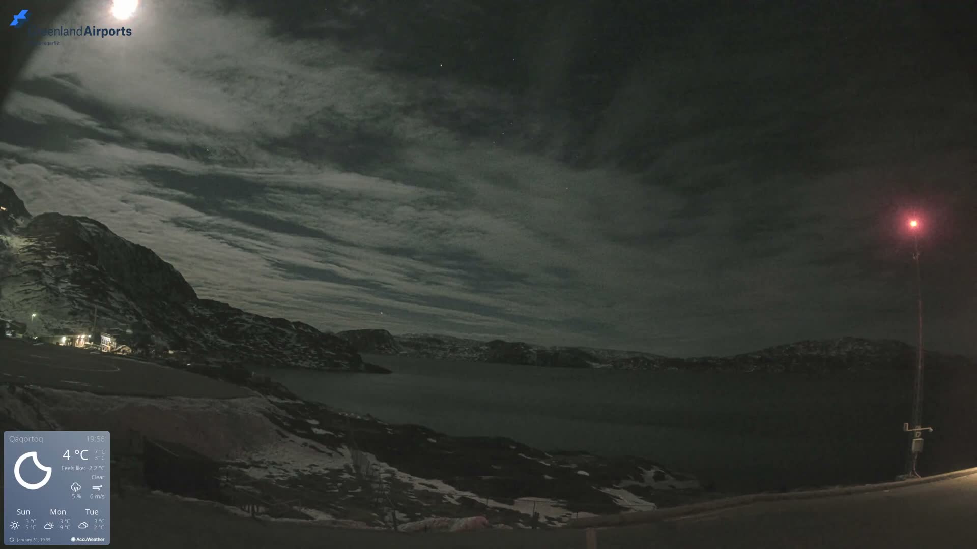Qaqortoq Village & Mittarfik Qaqortoq Heliport Live Cam JJU / BGJH- Qaqortoq, Kujalleq, Greenland, Denmark