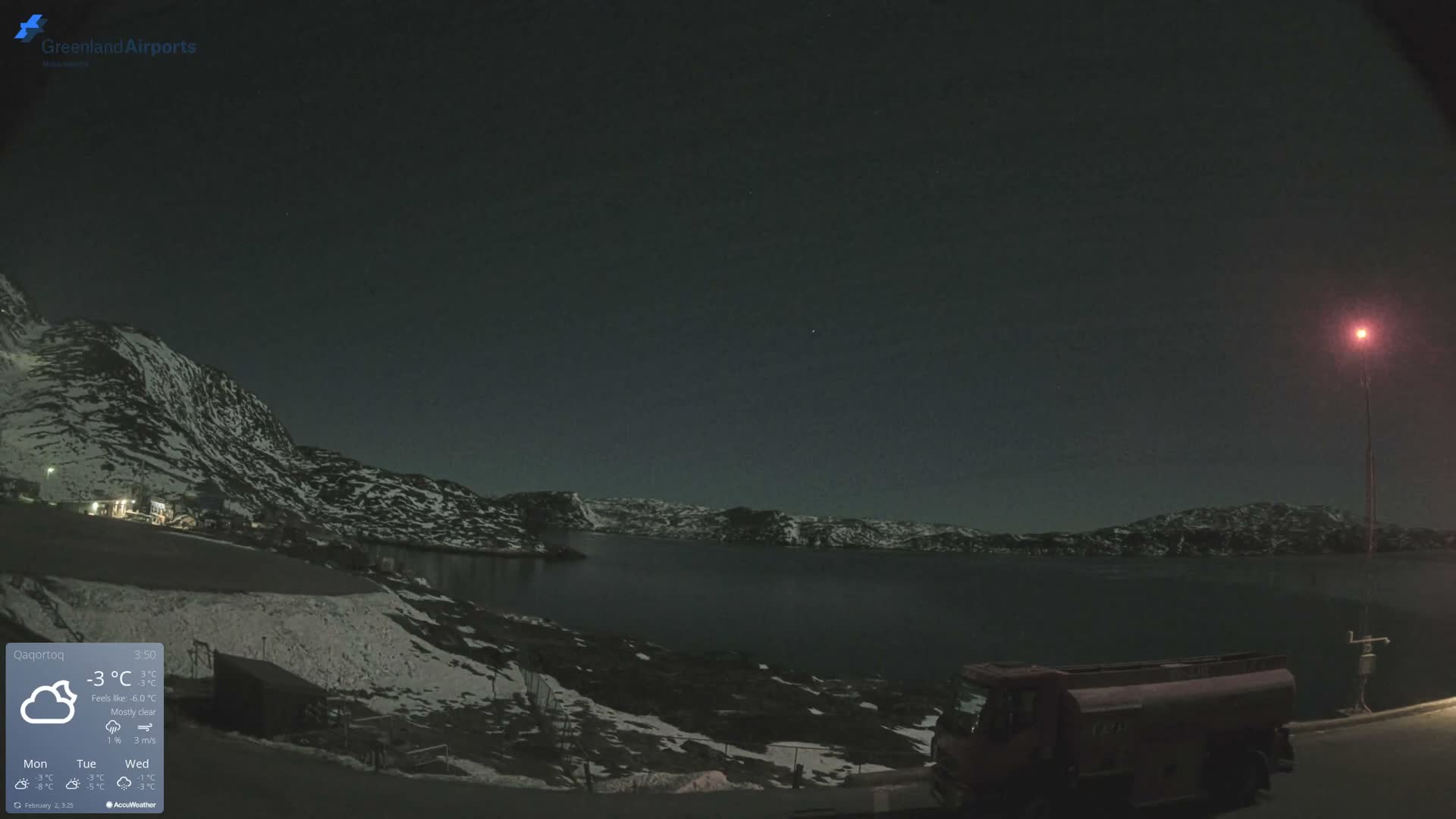 Qaqortoq Village & Mittarfik Qaqortoq Heliport Live Cam JJU / BGJH- Qaqortoq, Kujalleq, Greenland, Denmark