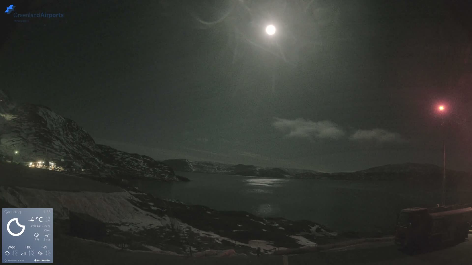 Qaqortoq Village & Mittarfik Qaqortoq Heliport Live Cam JJU / BGJH- Qaqortoq, Kujalleq, Greenland, Denmark