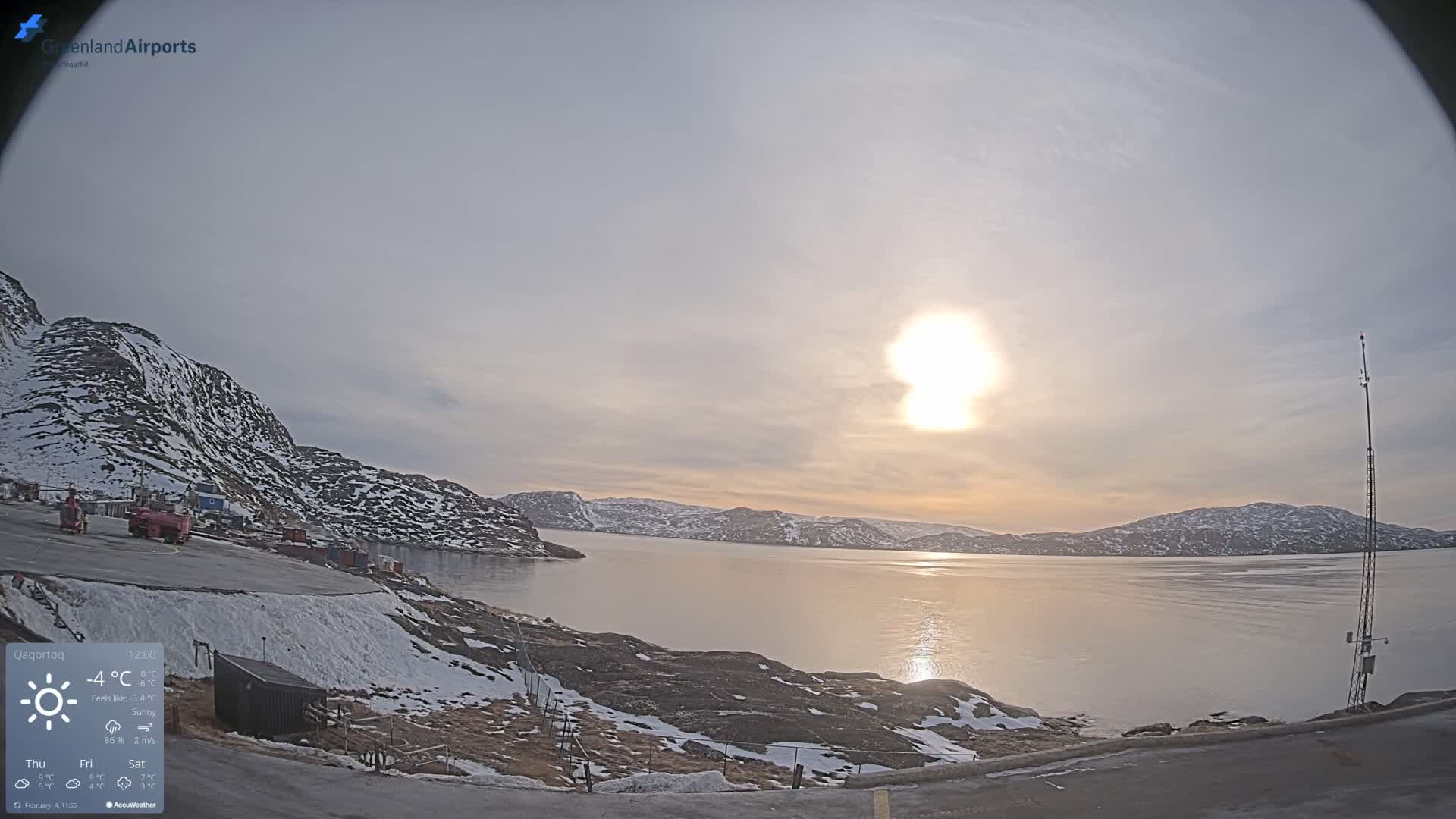 Qaqortoq Village & Mittarfik Qaqortoq Heliport Live Cam JJU / BGJH- Qaqortoq, Kujalleq, Greenland, Denmark