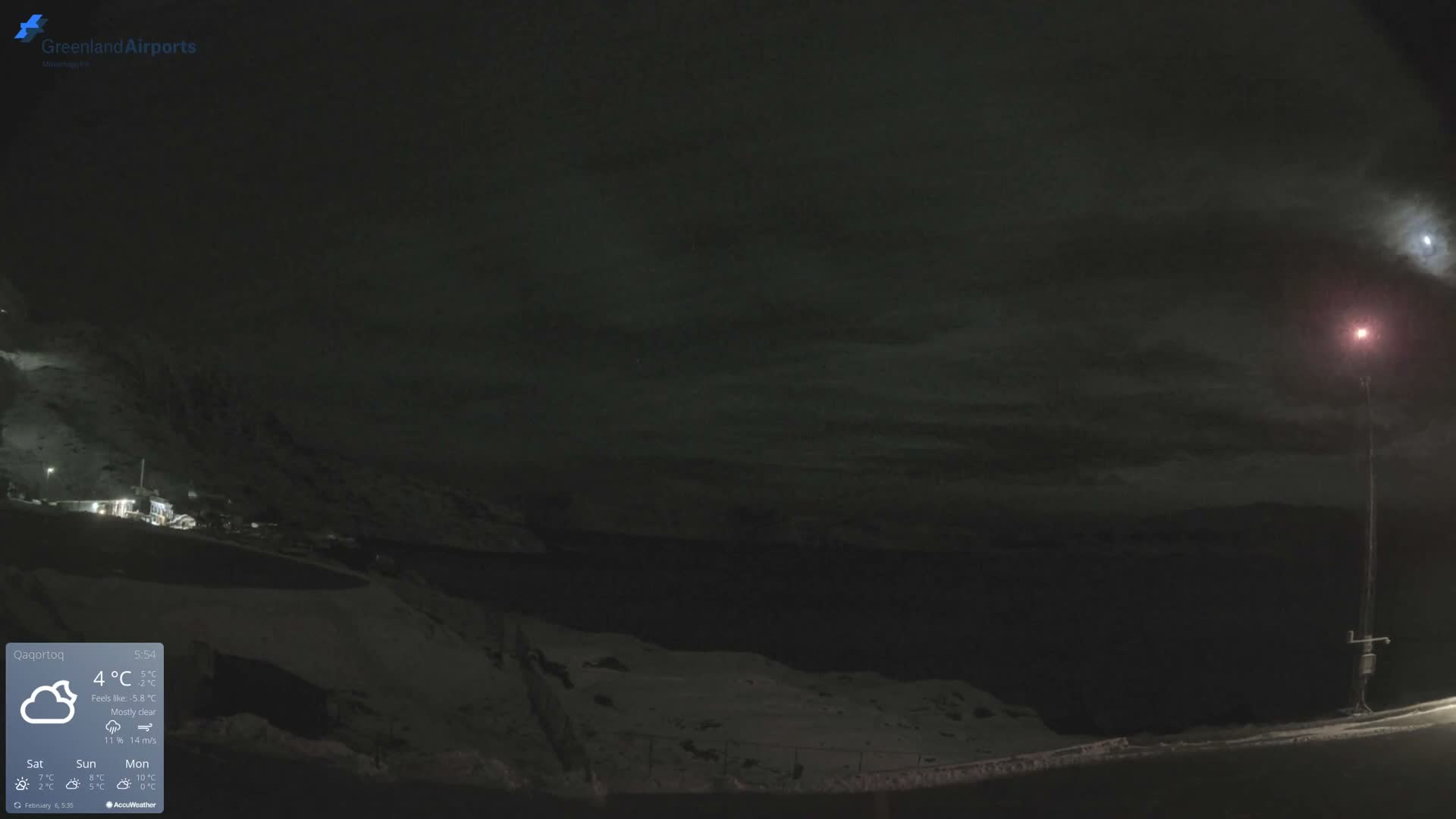 Qaqortoq Village & Mittarfik Qaqortoq Heliport Live Cam JJU / BGJH- Qaqortoq, Kujalleq, Greenland, Denmark