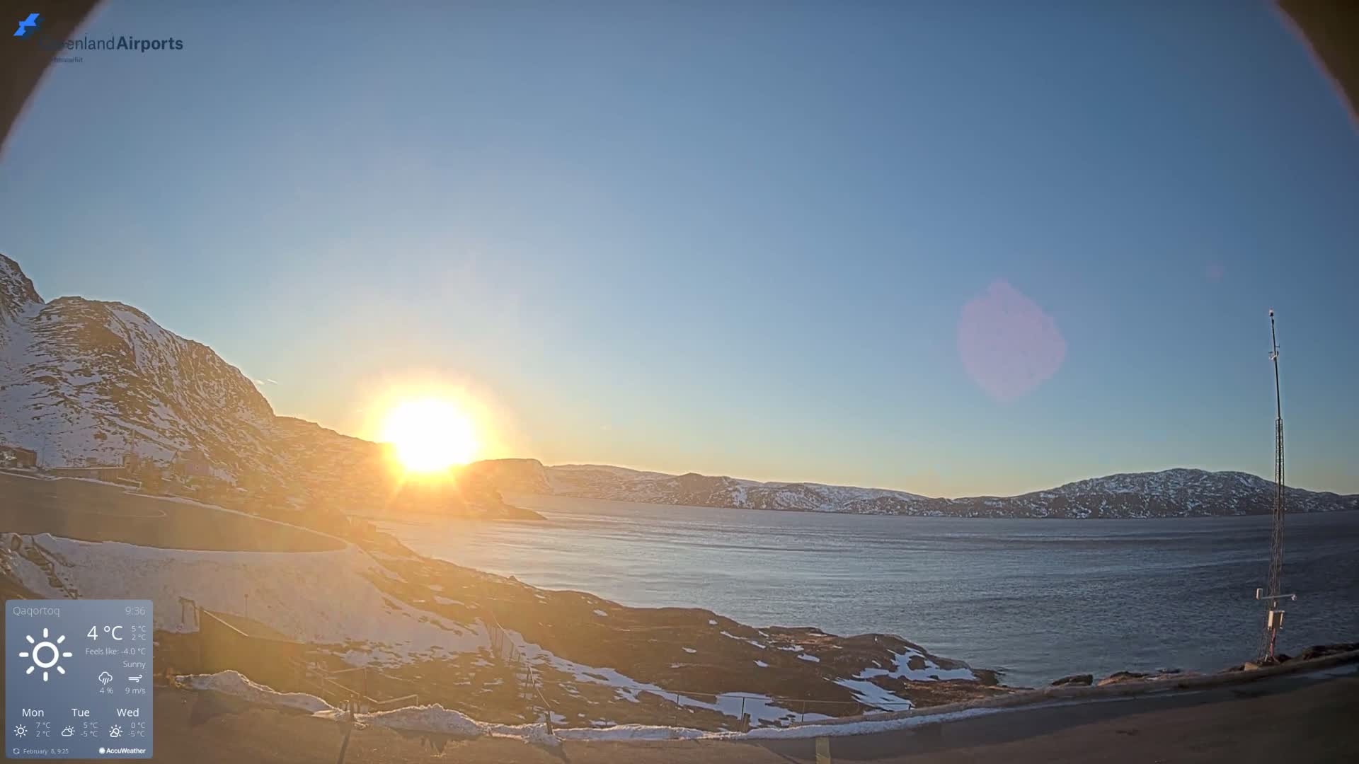 Qaqortoq Village & Mittarfik Qaqortoq Heliport Live Cam JJU / BGJH- Qaqortoq, Kujalleq, Greenland, Denmark
