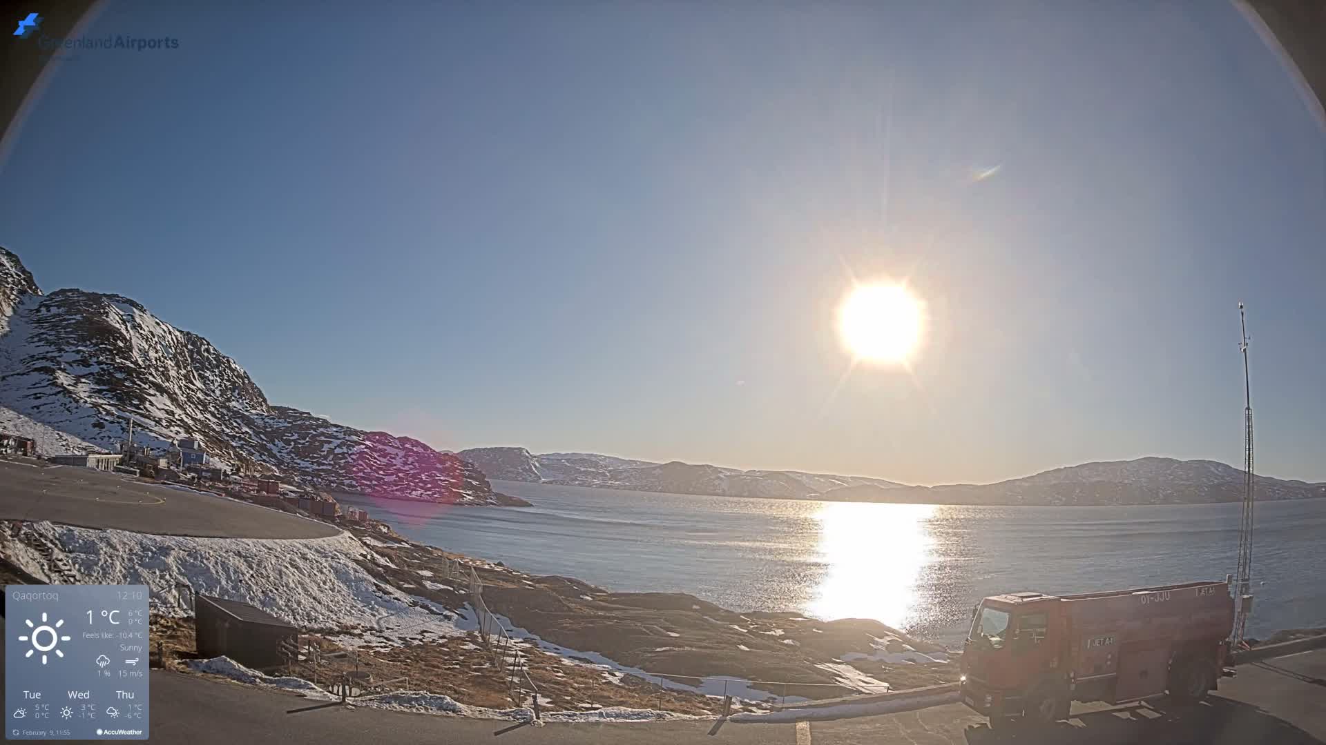 Qaqortoq Village & Mittarfik Qaqortoq Heliport Live Cam JJU / BGJH- Qaqortoq, Kujalleq, Greenland, Denmark