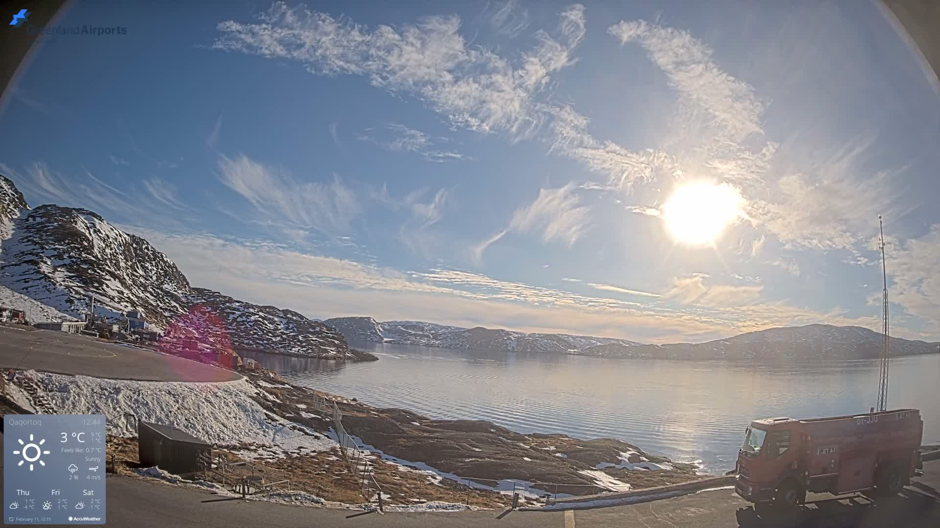 Qaqortoq Village & Mittarfik Qaqortoq Heliport Live Cam JJU / BGJH- Qaqortoq, Kujalleq, Greenland, Denmark