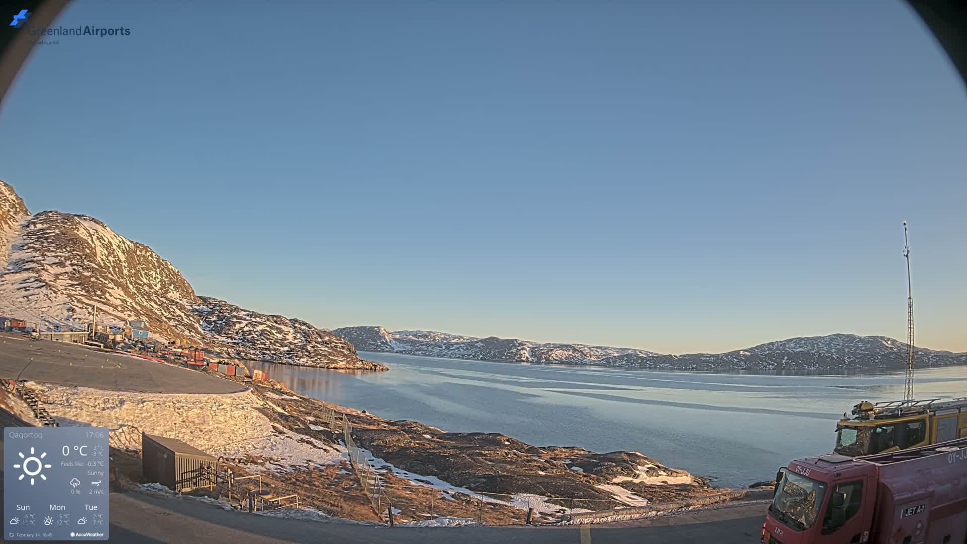 Qaqortoq Village & Mittarfik Qaqortoq Heliport Live Cam JJU / BGJH- Qaqortoq, Kujalleq, Greenland, Denmark