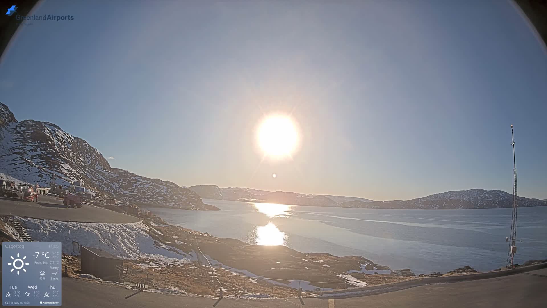 Qaqortoq Village & Mittarfik Qaqortoq Heliport Live Cam JJU / BGJH- Qaqortoq, Kujalleq, Greenland, Denmark