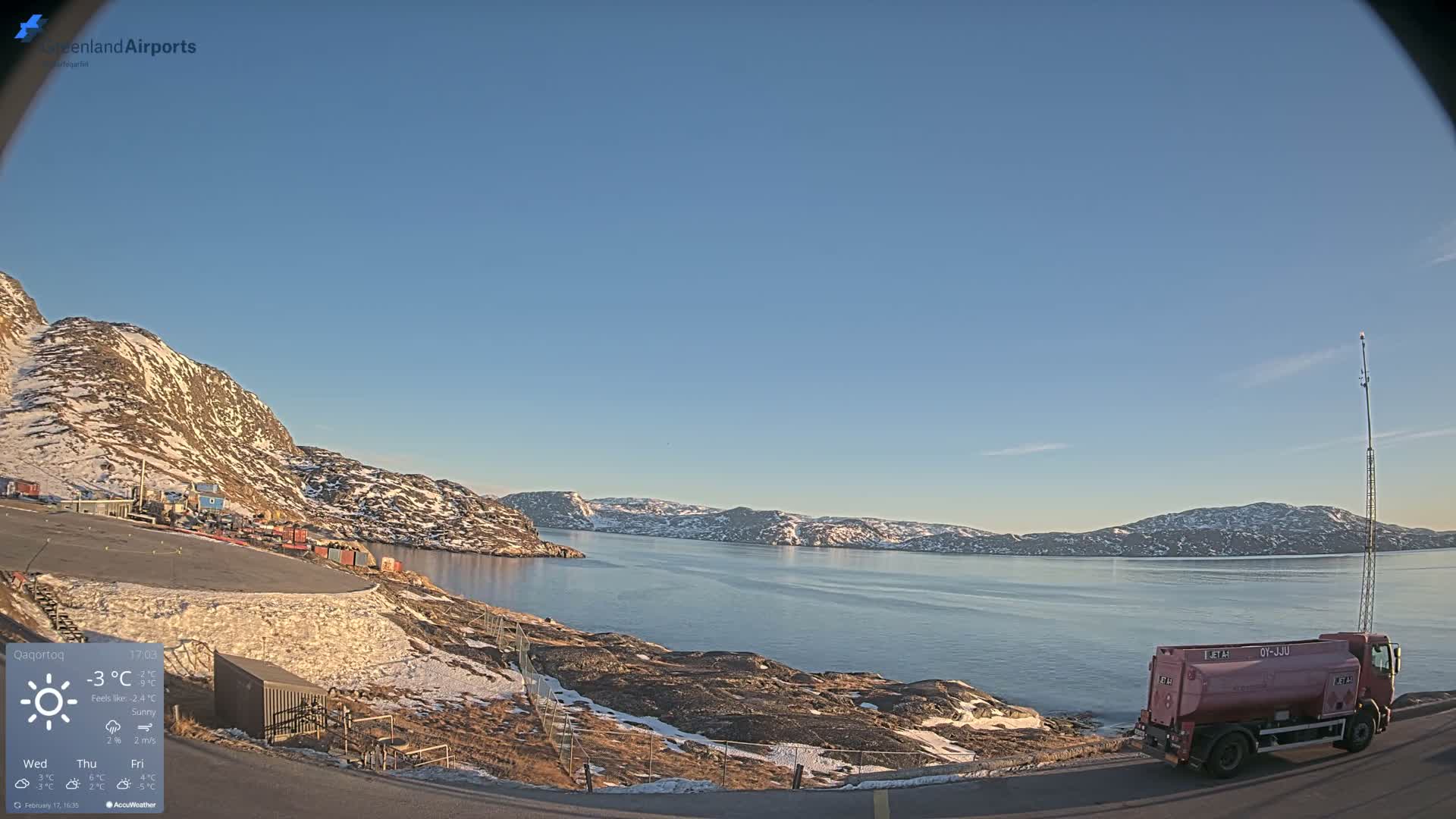Qaqortoq Village & Mittarfik Qaqortoq Heliport Live Cam JJU / BGJH- Qaqortoq, Kujalleq, Greenland, Denmark