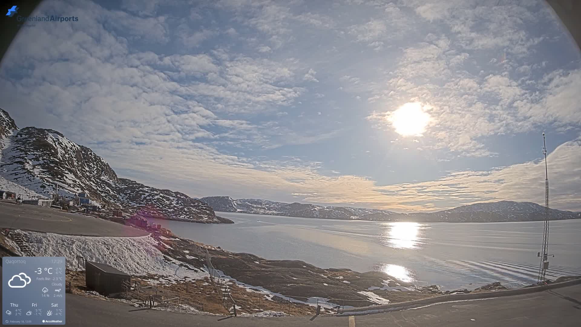 Qaqortoq Village & Mittarfik Qaqortoq Heliport Live Cam JJU / BGJH- Qaqortoq, Kujalleq, Greenland, Denmark