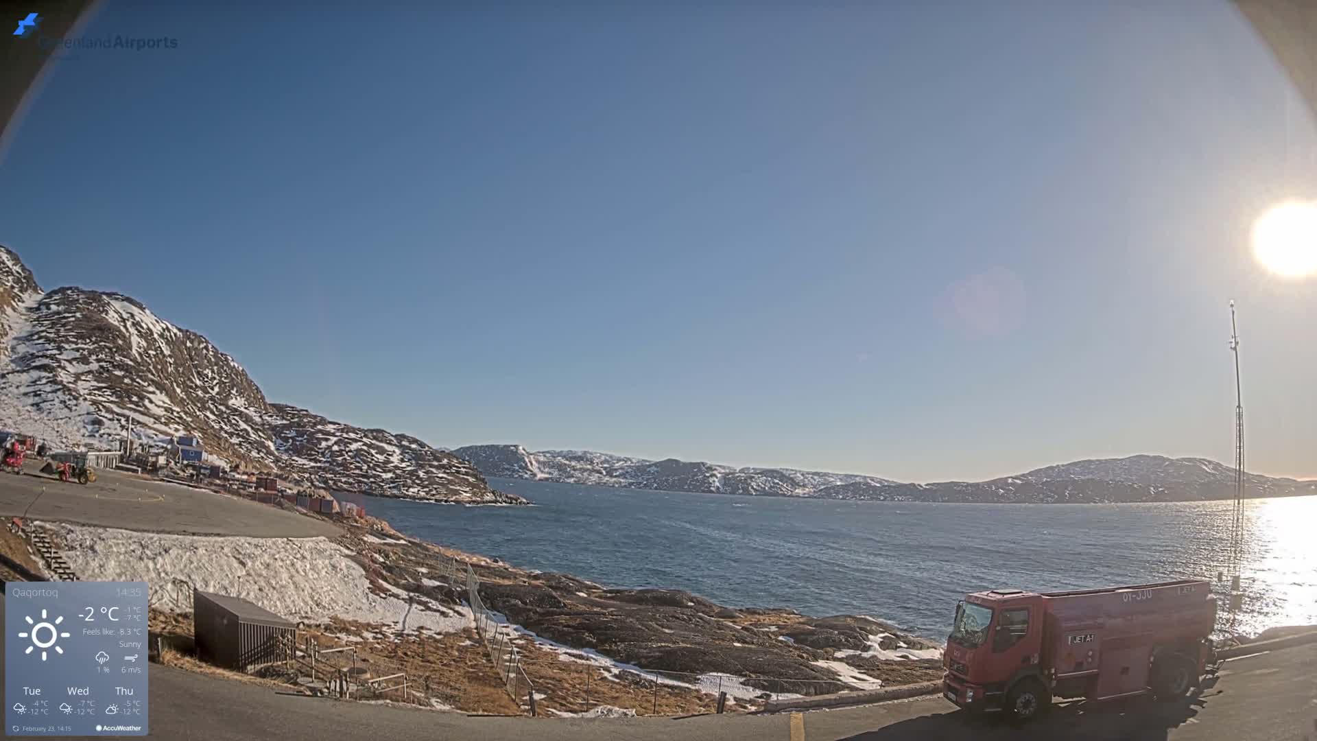 Qaqortoq Village & Mittarfik Qaqortoq Heliport Live Cam JJU / BGJH- Qaqortoq, Kujalleq, Greenland, Denmark