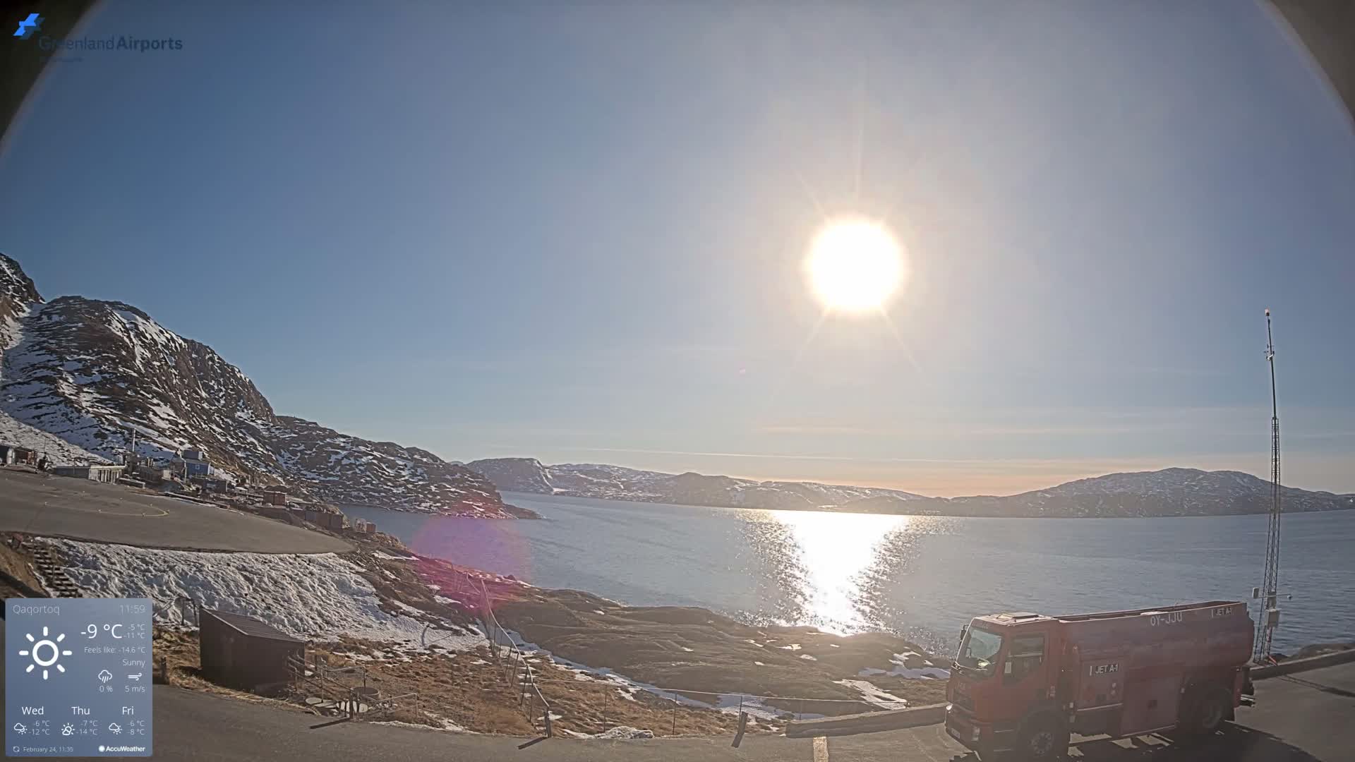 Qaqortoq Village & Mittarfik Qaqortoq Heliport Live Cam JJU / BGJH- Qaqortoq, Kujalleq, Greenland, Denmark