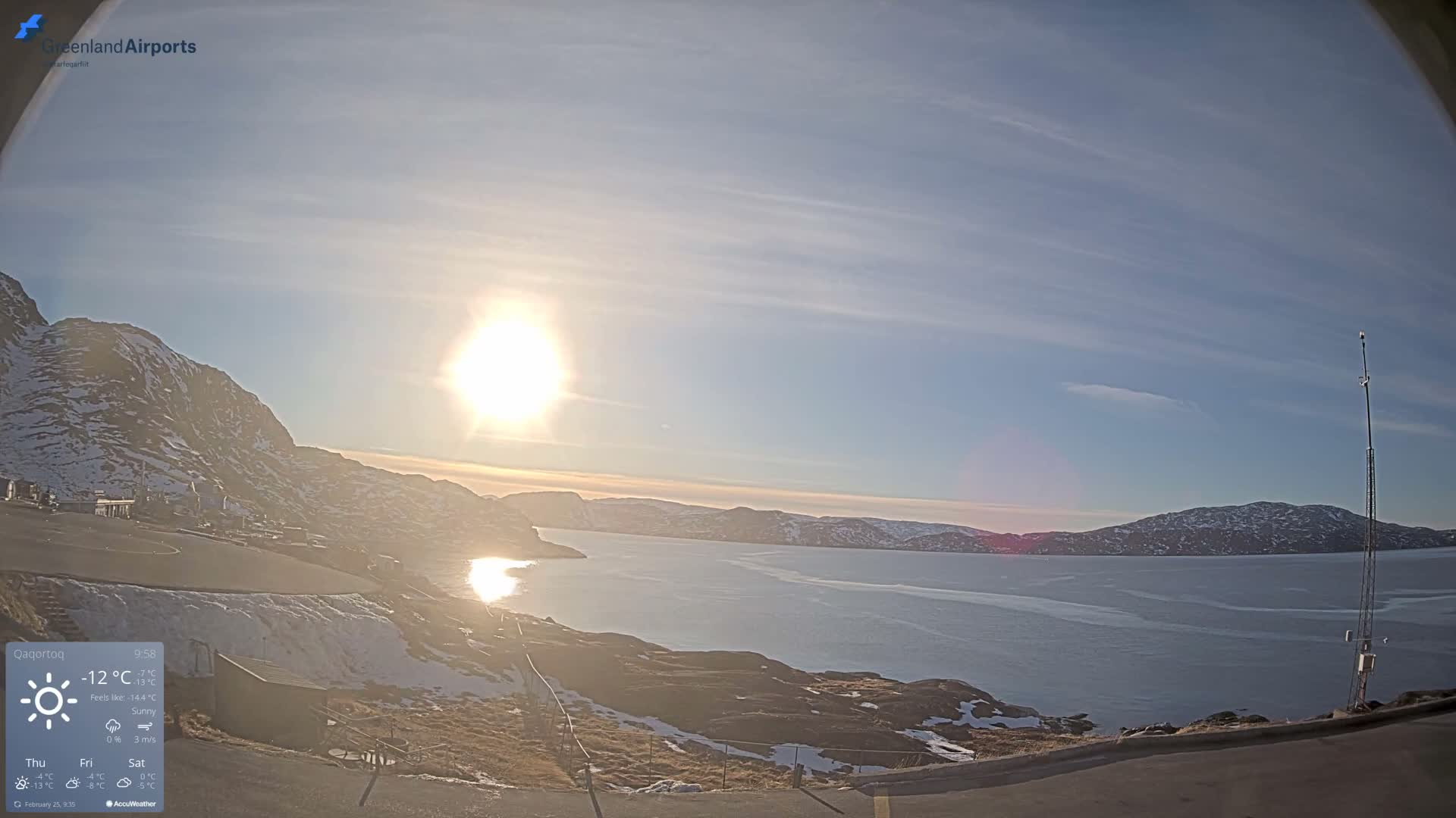 Qaqortoq Village & Mittarfik Qaqortoq Heliport Live Cam JJU / BGJH- Qaqortoq, Kujalleq, Greenland, Denmark