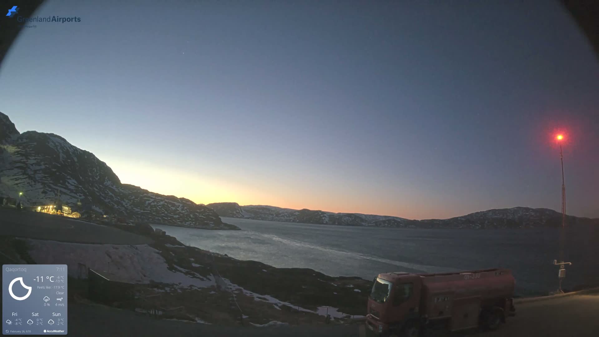 Qaqortoq Village & Mittarfik Qaqortoq Heliport Live Cam JJU / BGJH- Qaqortoq, Kujalleq, Greenland, Denmark