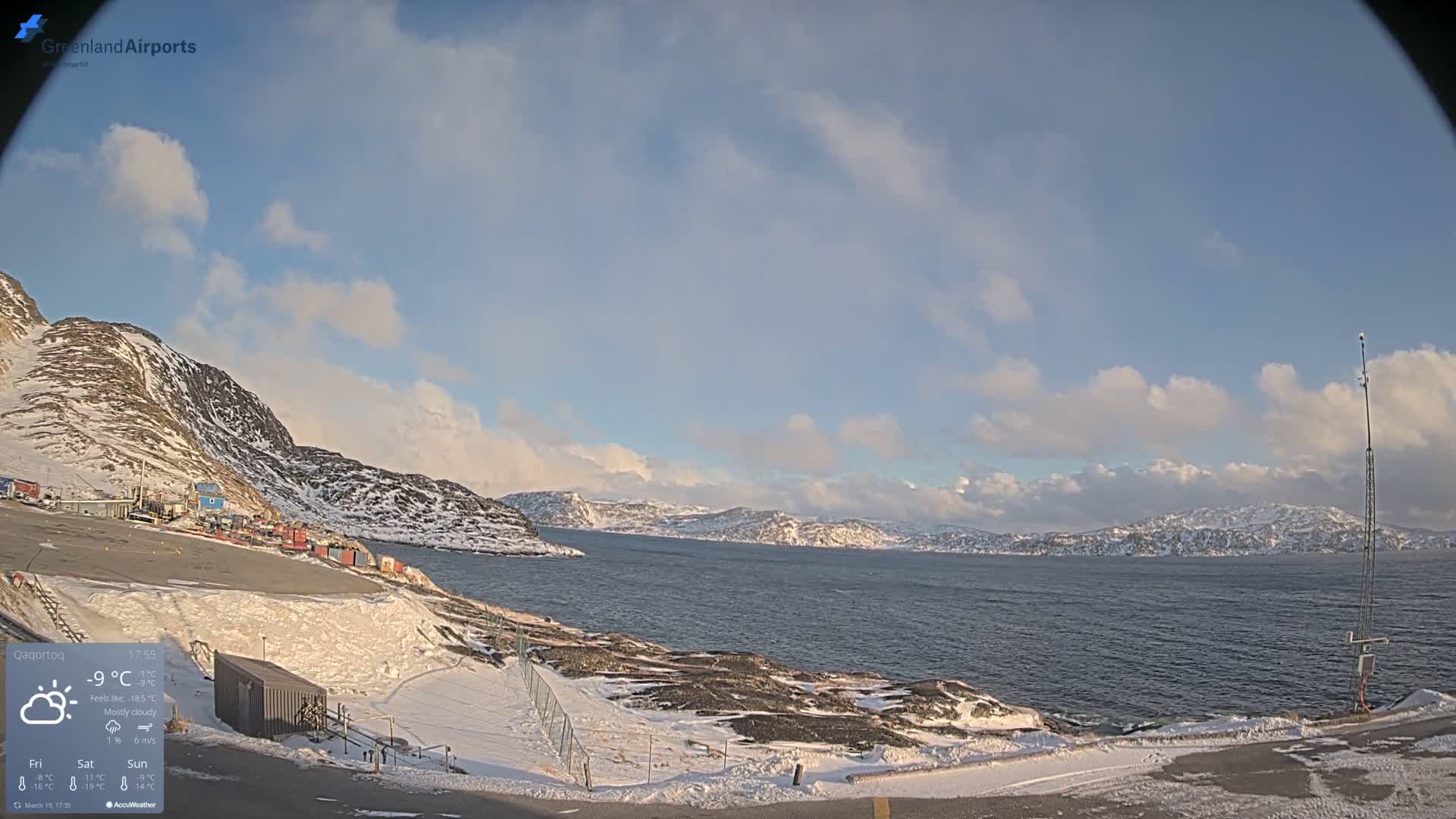 Qaqortoq Village & Mittarfik Qaqortoq Heliport Live Cam JJU / BGJH- Qaqortoq, Kujalleq, Greenland, Denmark