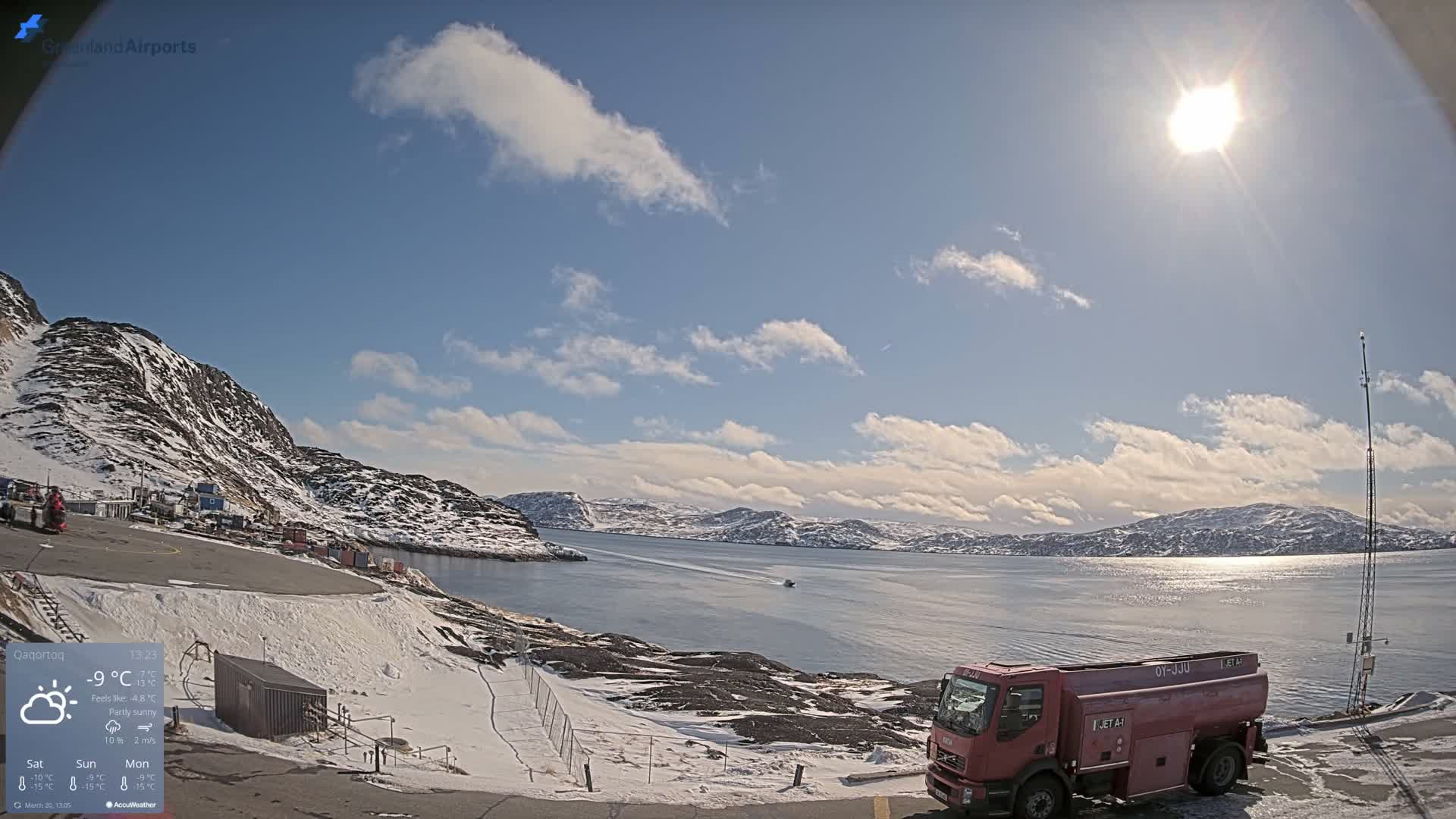 Qaqortoq Village & Mittarfik Qaqortoq Heliport Live Cam JJU / BGJH- Qaqortoq, Kujalleq, Greenland, Denmark