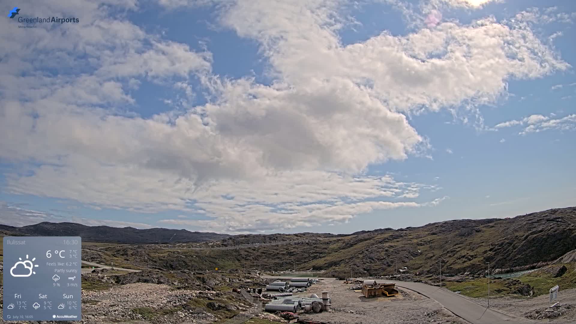 Ilulissat Airport South Gate View Live Cam JAV / BGJN - Ilulissat, Avannaata, Greenland, Denmark