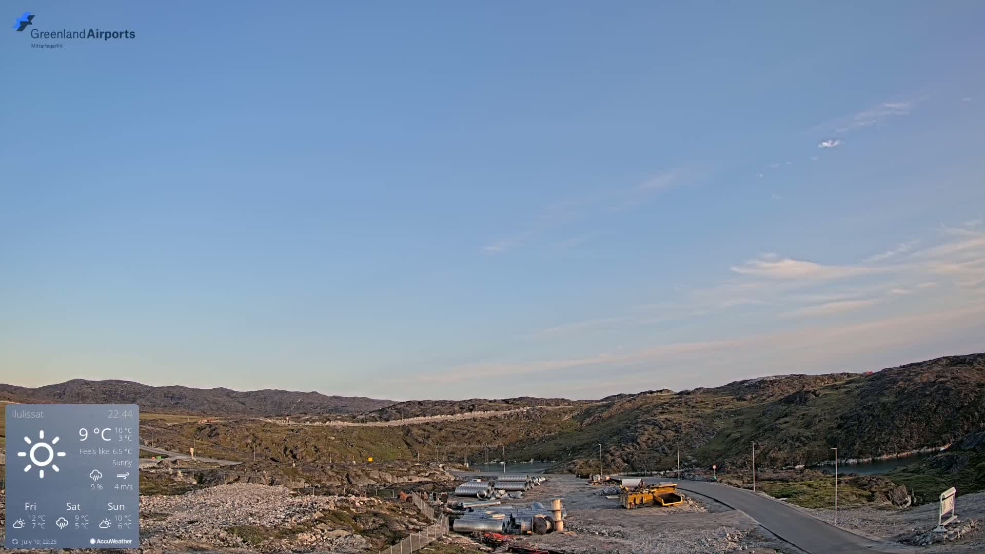 Ilulissat Airport South Gate View Live Cam JAV / BGJN - Ilulissat, Avannaata, Greenland, Denmark