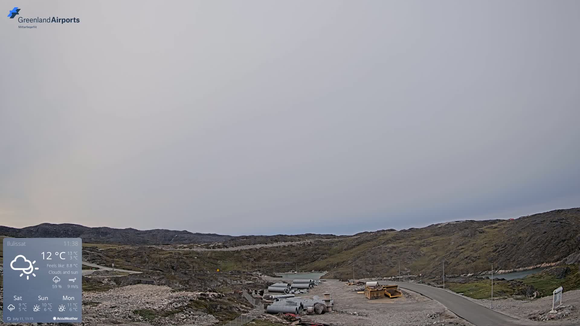 Ilulissat Airport South Gate View Live Cam JAV / BGJN - Ilulissat, Avannaata, Greenland, Denmark