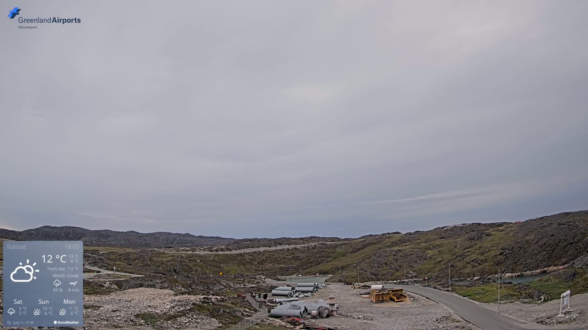 Ilulissat Airport South Gate View Live Cam JAV / BGJN - Ilulissat, Avannaata, Greenland, Denmark