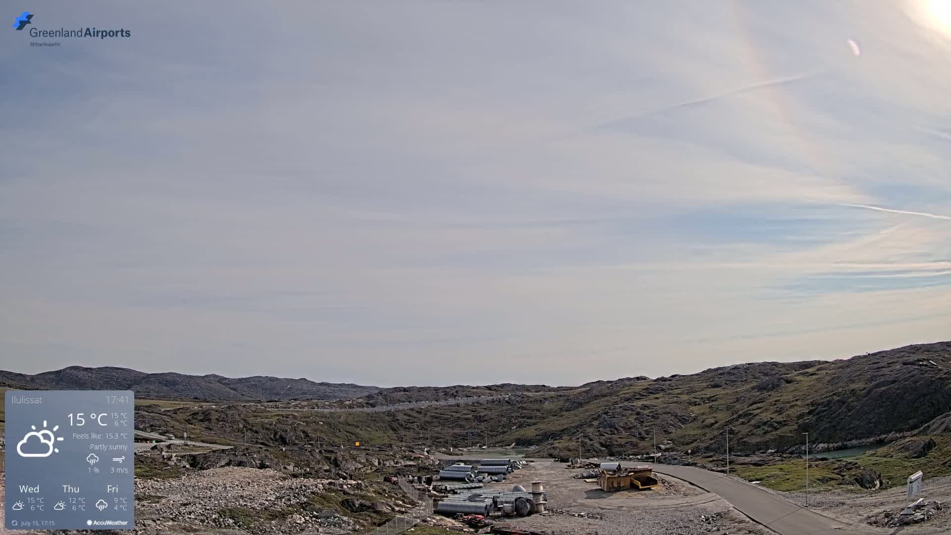 Ilulissat Airport South Gate View Live Cam JAV / BGJN - Ilulissat, Avannaata, Greenland, Denmark