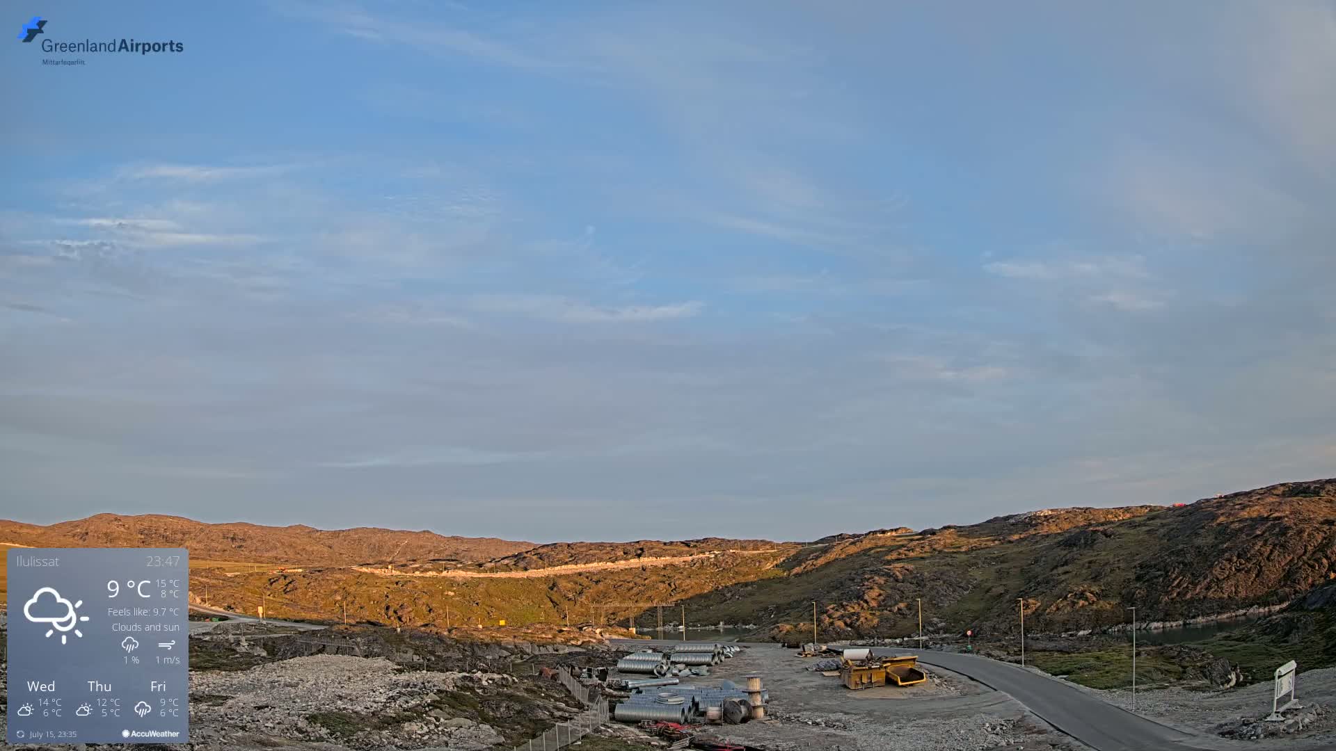 Ilulissat Airport South Gate View Live Cam JAV / BGJN - Ilulissat, Avannaata, Greenland, Denmark