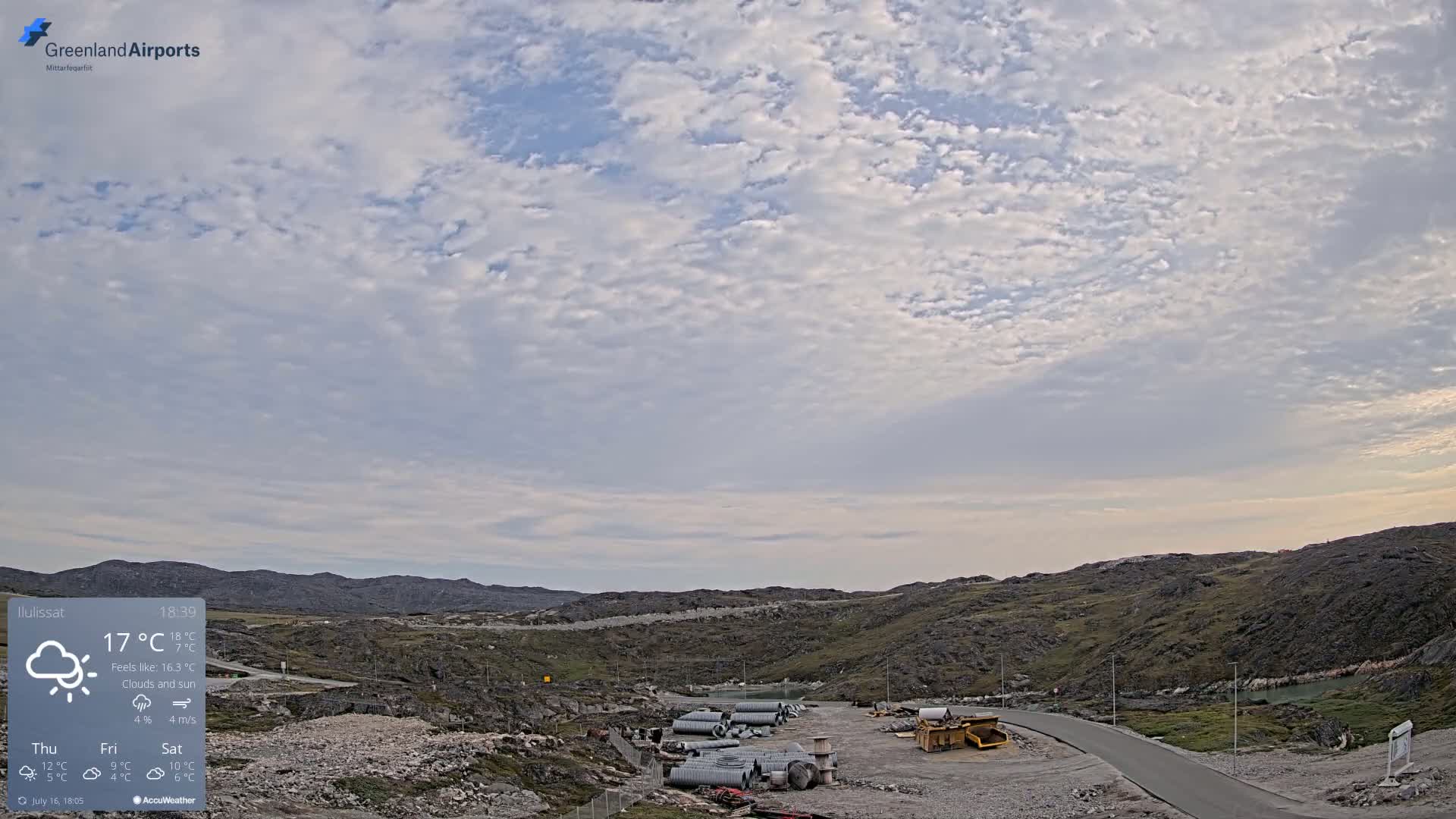 Ilulissat Airport South Gate View Live Cam JAV / BGJN - Ilulissat, Avannaata, Greenland, Denmark