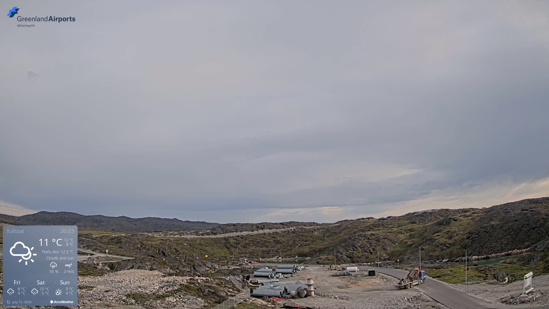 Ilulissat Airport South Gate View Live Cam JAV / BGJN - Ilulissat, Avannaata, Greenland, Denmark