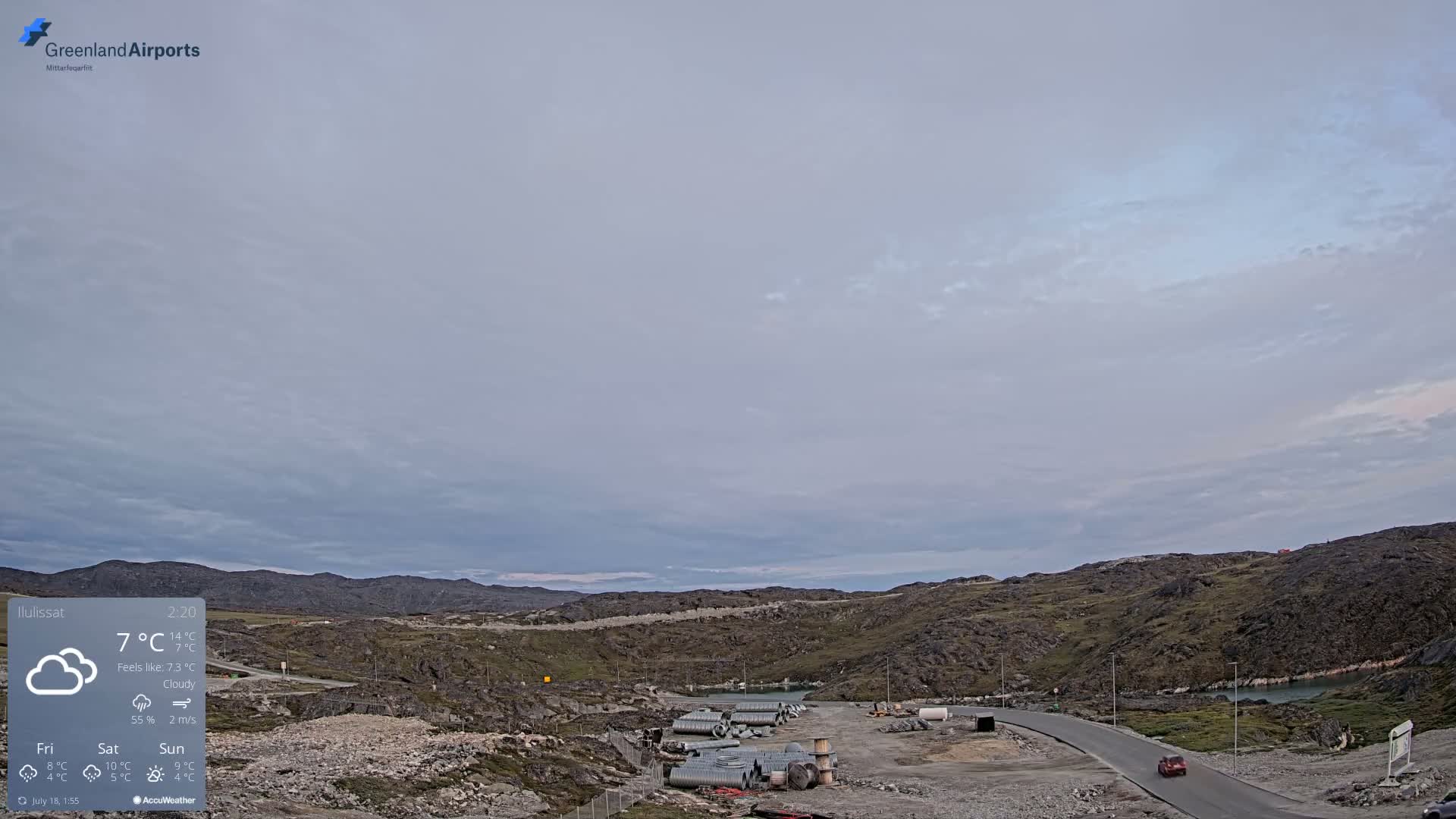 Ilulissat Airport South Gate View Live Cam JAV / BGJN - Ilulissat, Avannaata, Greenland, Denmark