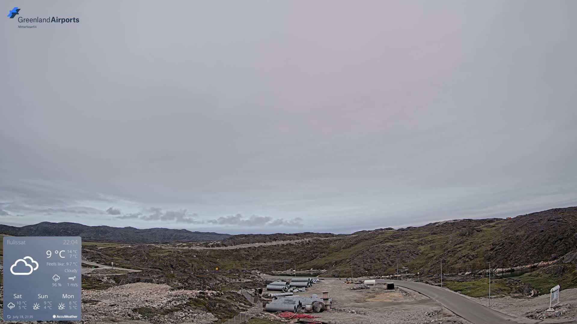 Ilulissat Airport South Gate View Live Cam JAV / BGJN - Ilulissat, Avannaata, Greenland, Denmark