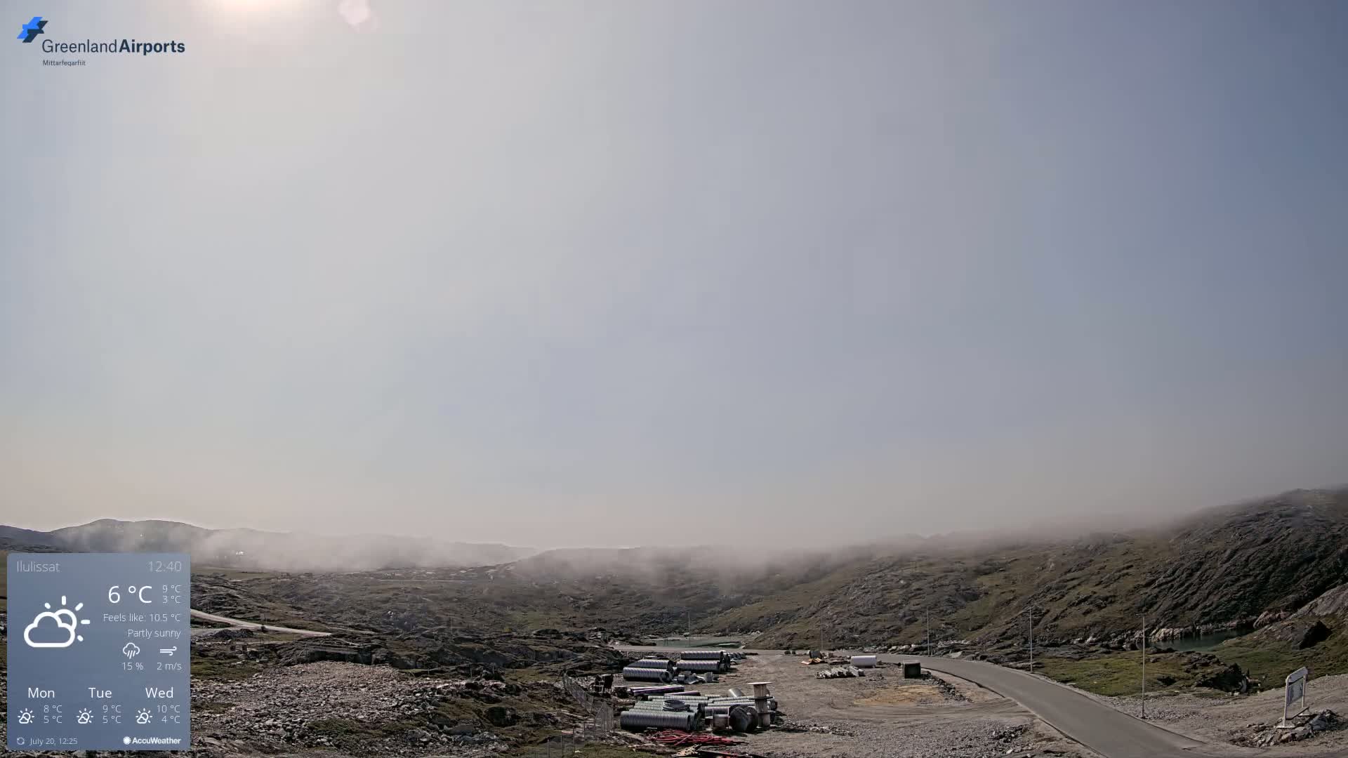 Ilulissat Airport South Gate View Live Cam JAV / BGJN - Ilulissat, Avannaata, Greenland, Denmark