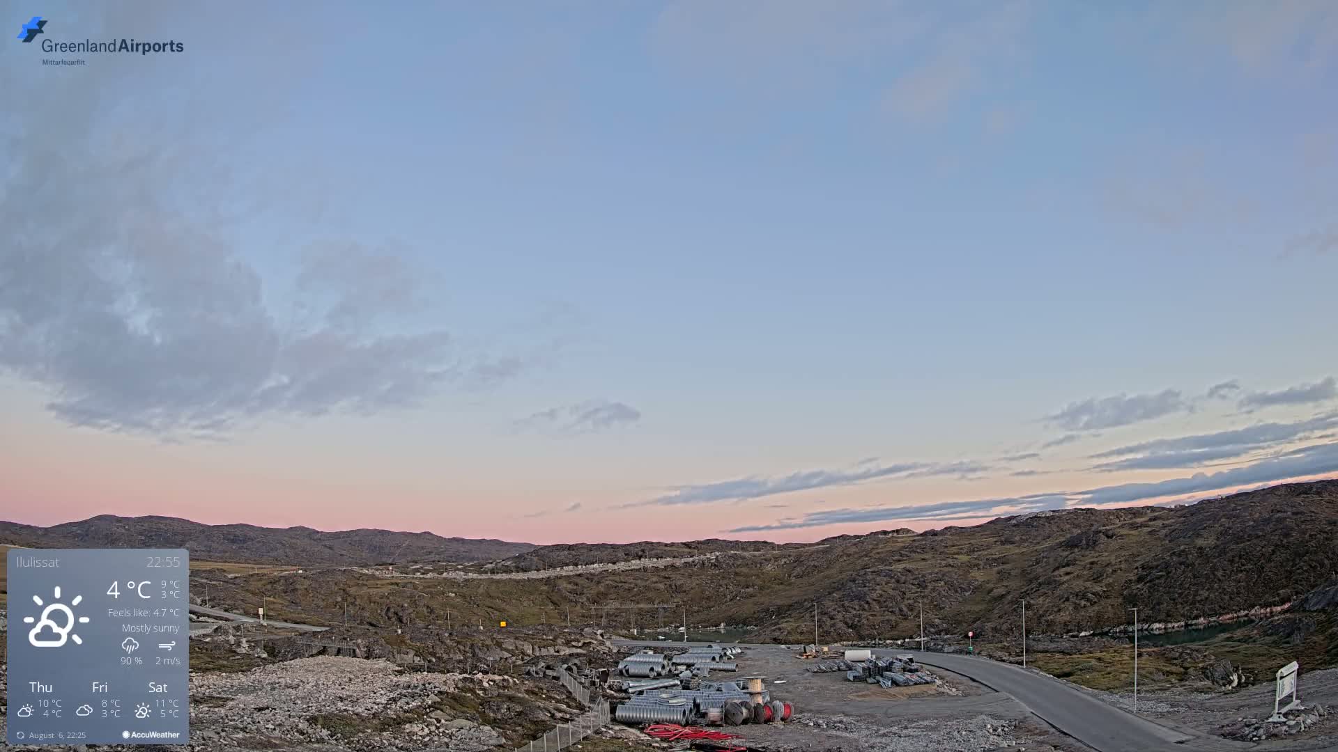 Ilulissat Airport South Gate View Live Cam JAV / BGJN - Ilulissat, Avannaata, Greenland, Denmark