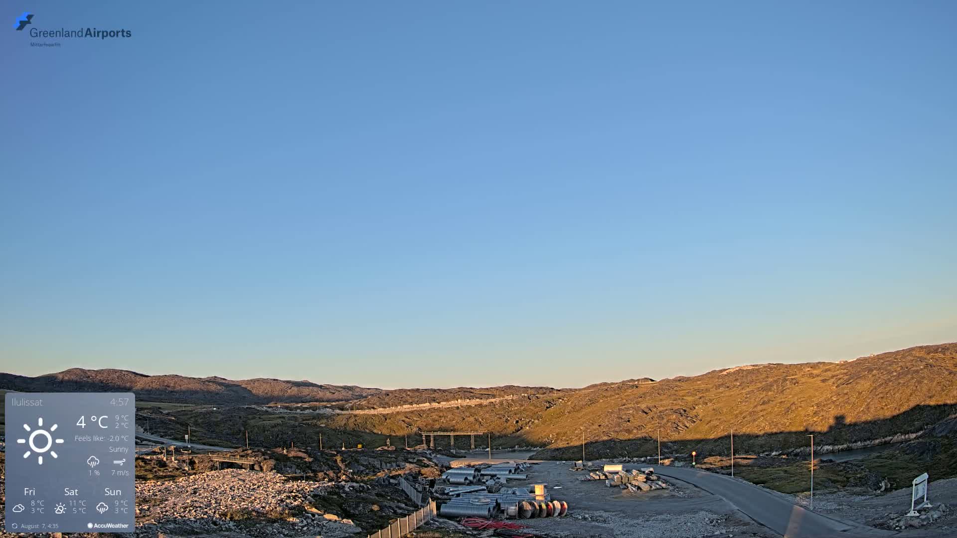 Ilulissat Airport South Gate View Live Cam JAV / BGJN - Ilulissat, Avannaata, Greenland, Denmark