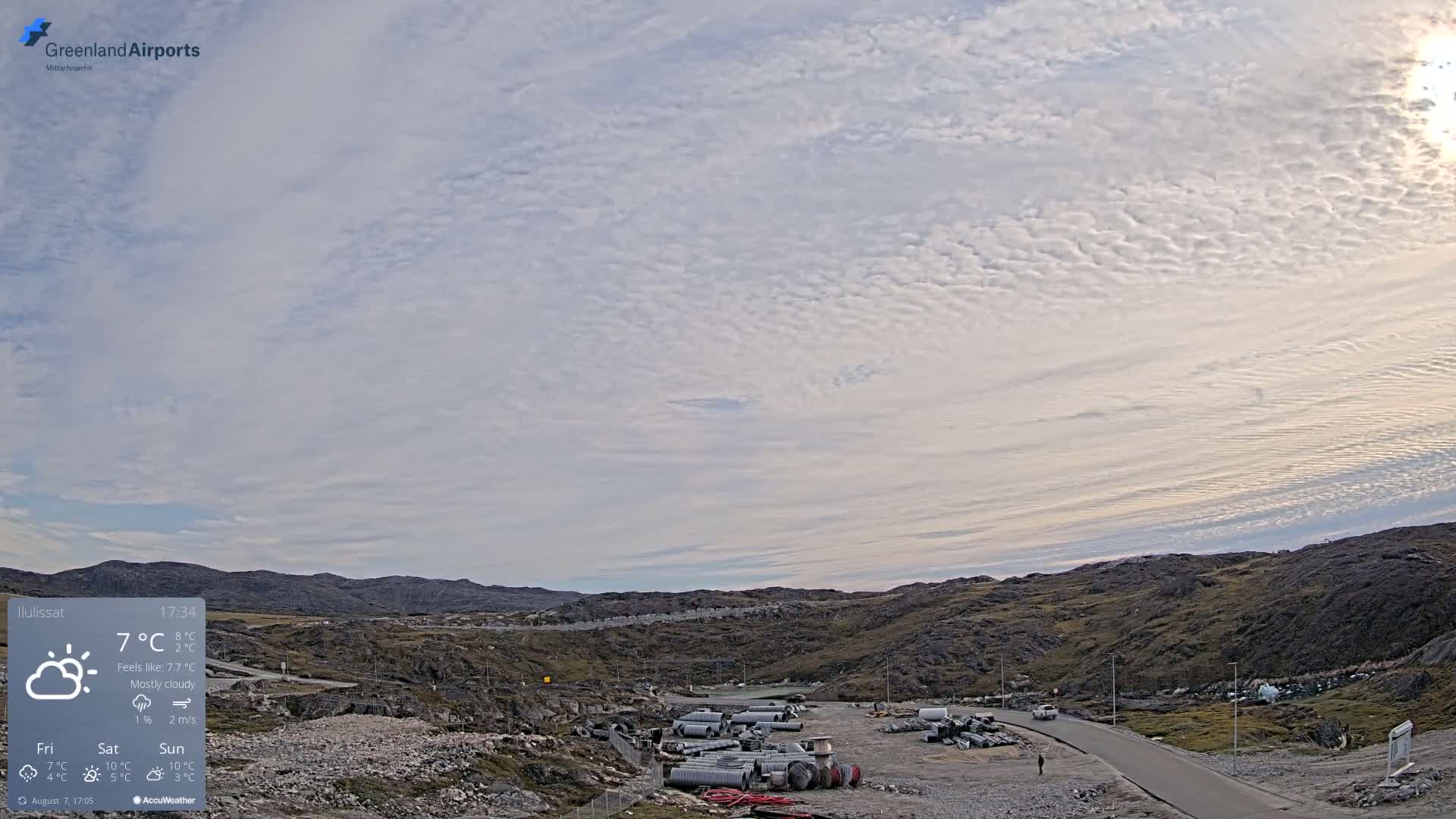 Ilulissat Airport South Gate View Live Cam JAV / BGJN - Ilulissat, Avannaata, Greenland, Denmark