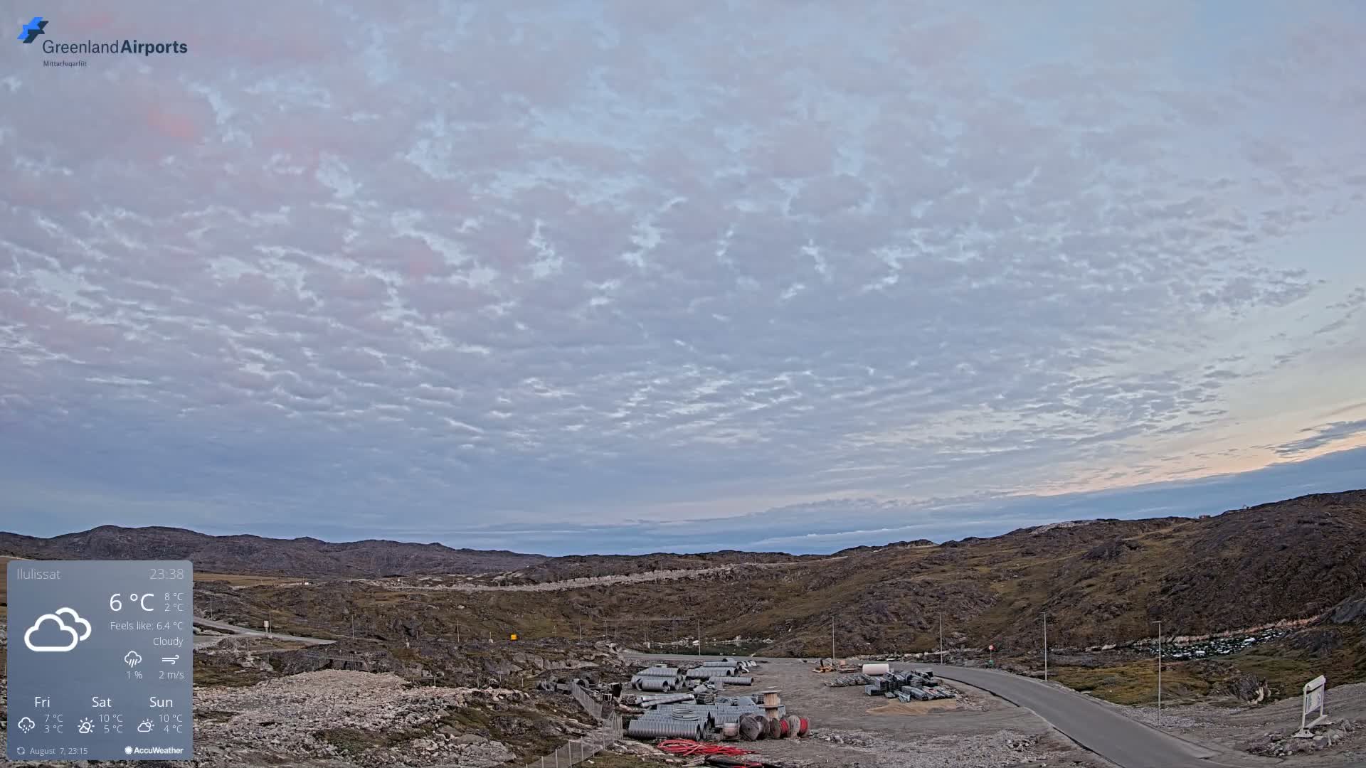Ilulissat Airport South Gate View Live Cam JAV / BGJN - Ilulissat, Avannaata, Greenland, Denmark