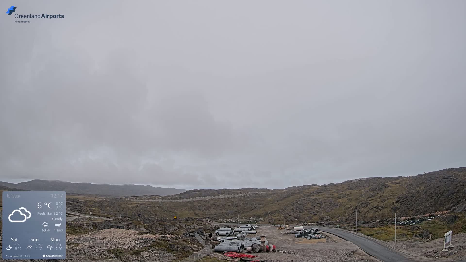 Ilulissat Airport South Gate View Live Cam JAV / BGJN - Ilulissat, Avannaata, Greenland, Denmark