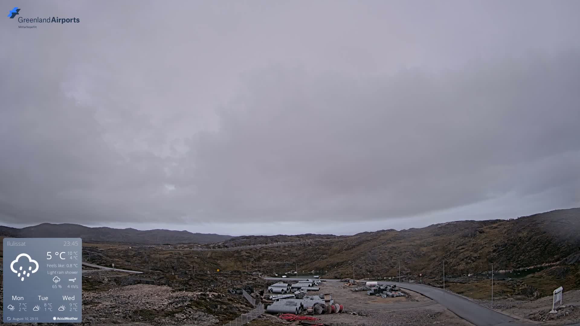 Ilulissat Airport South Gate View Live Cam JAV / BGJN - Ilulissat, Avannaata, Greenland, Denmark