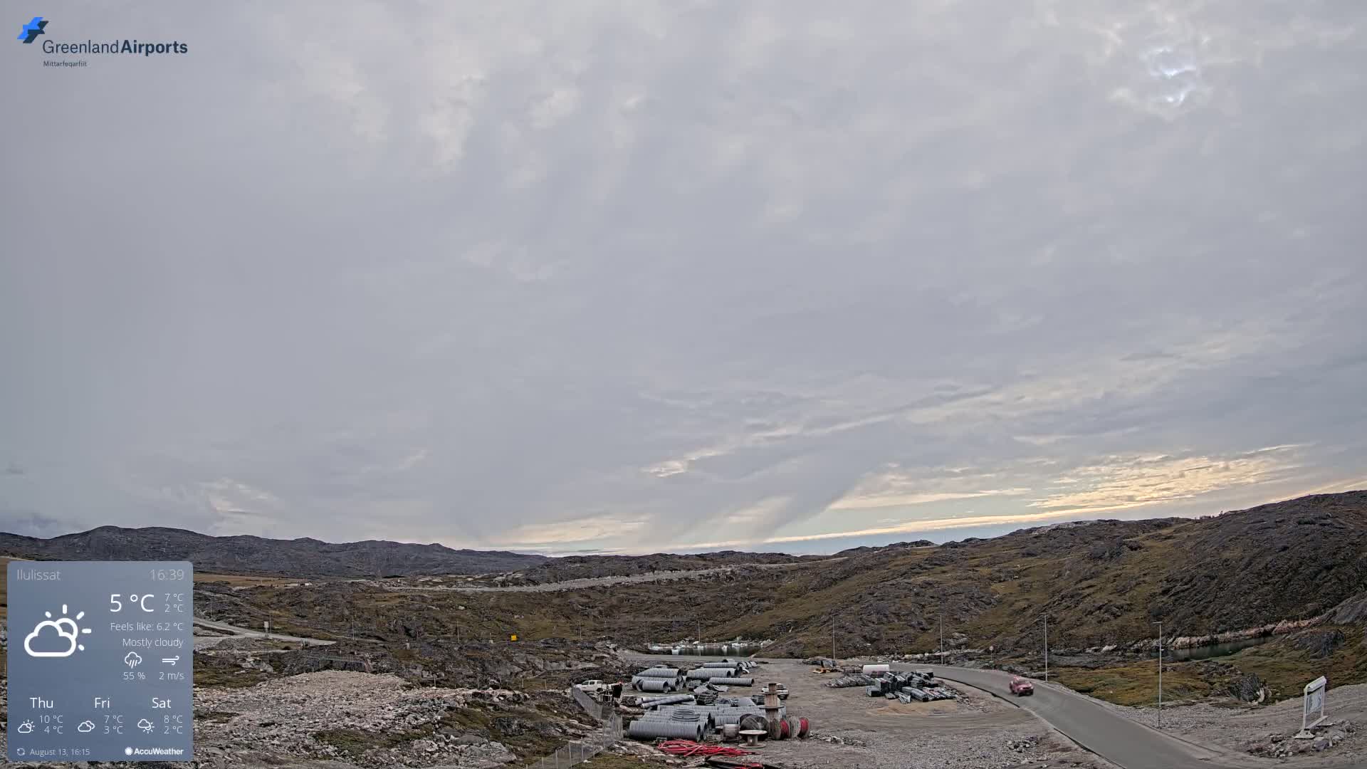Ilulissat Airport South Gate View Live Cam JAV / BGJN - Ilulissat, Avannaata, Greenland, Denmark