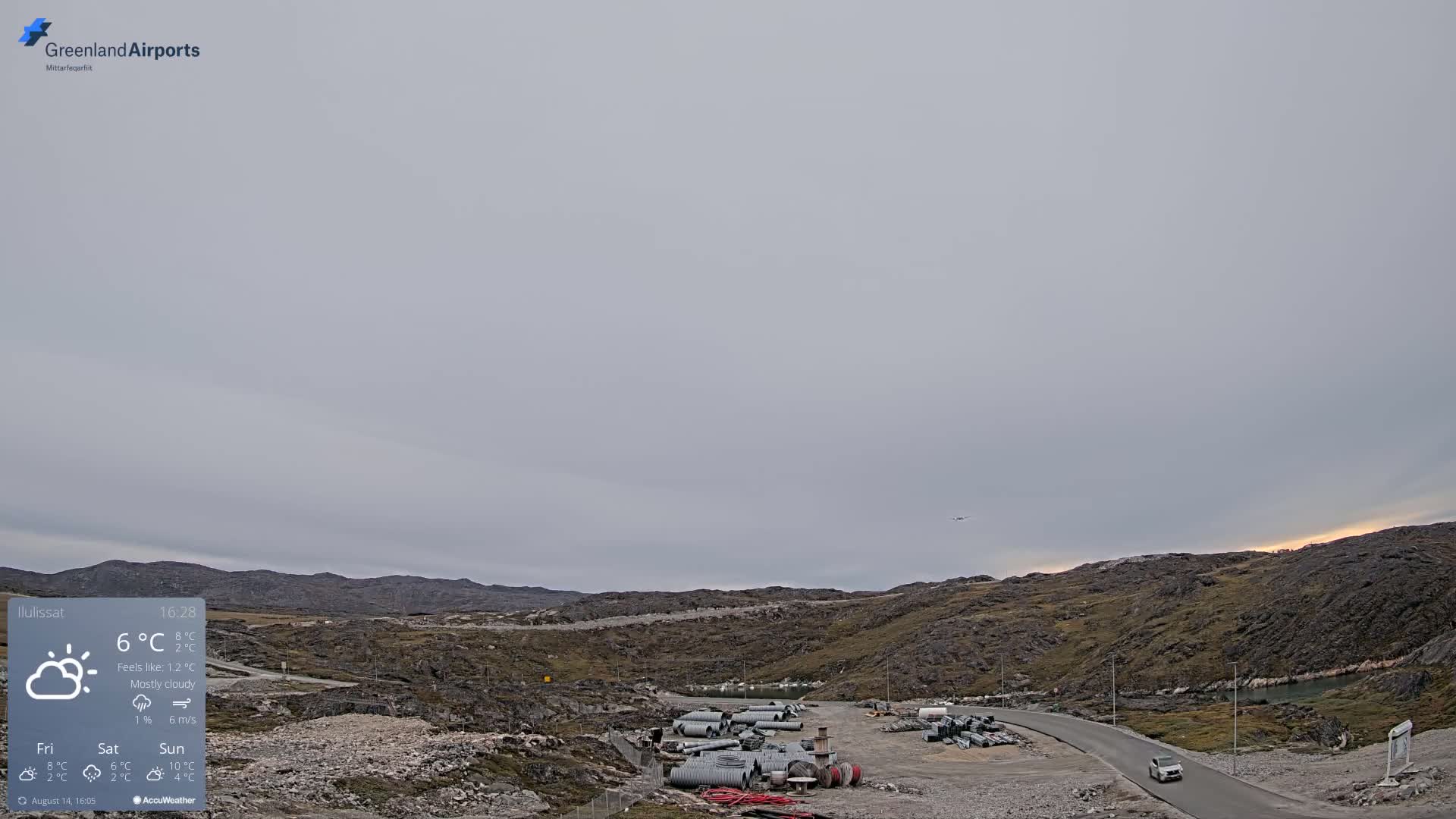 Ilulissat Airport South Gate View Live Cam JAV / BGJN - Ilulissat, Avannaata, Greenland, Denmark