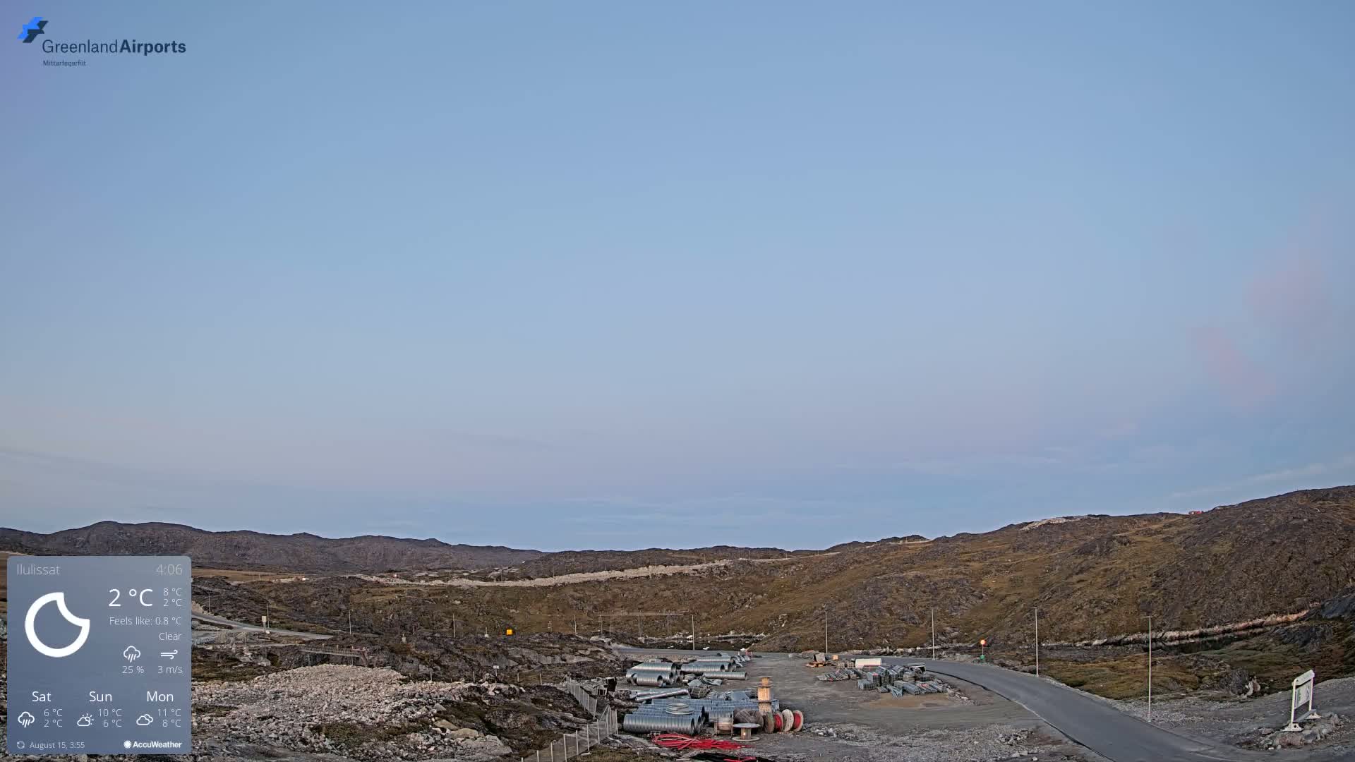 Ilulissat Airport South Gate View Live Cam JAV / BGJN - Ilulissat, Avannaata, Greenland, Denmark