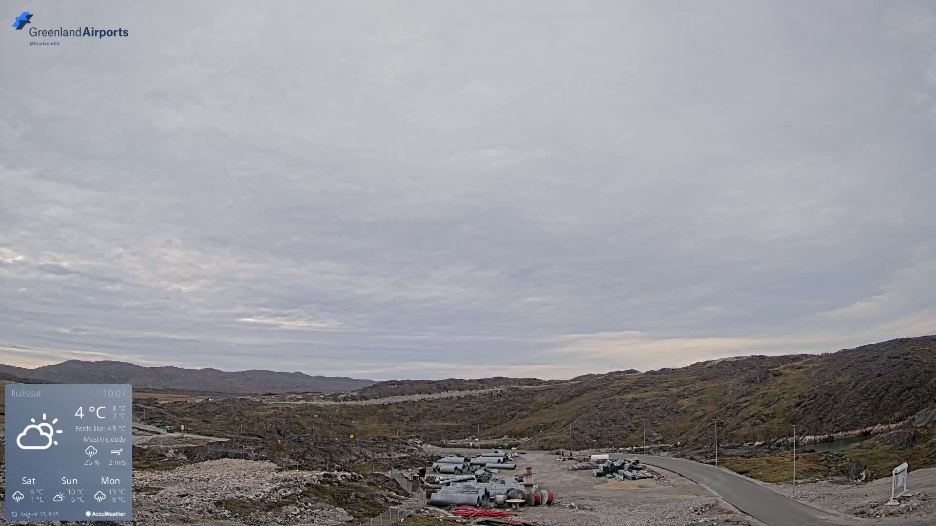 Ilulissat Airport South Gate View Live Cam JAV / BGJN - Ilulissat, Avannaata, Greenland, Denmark