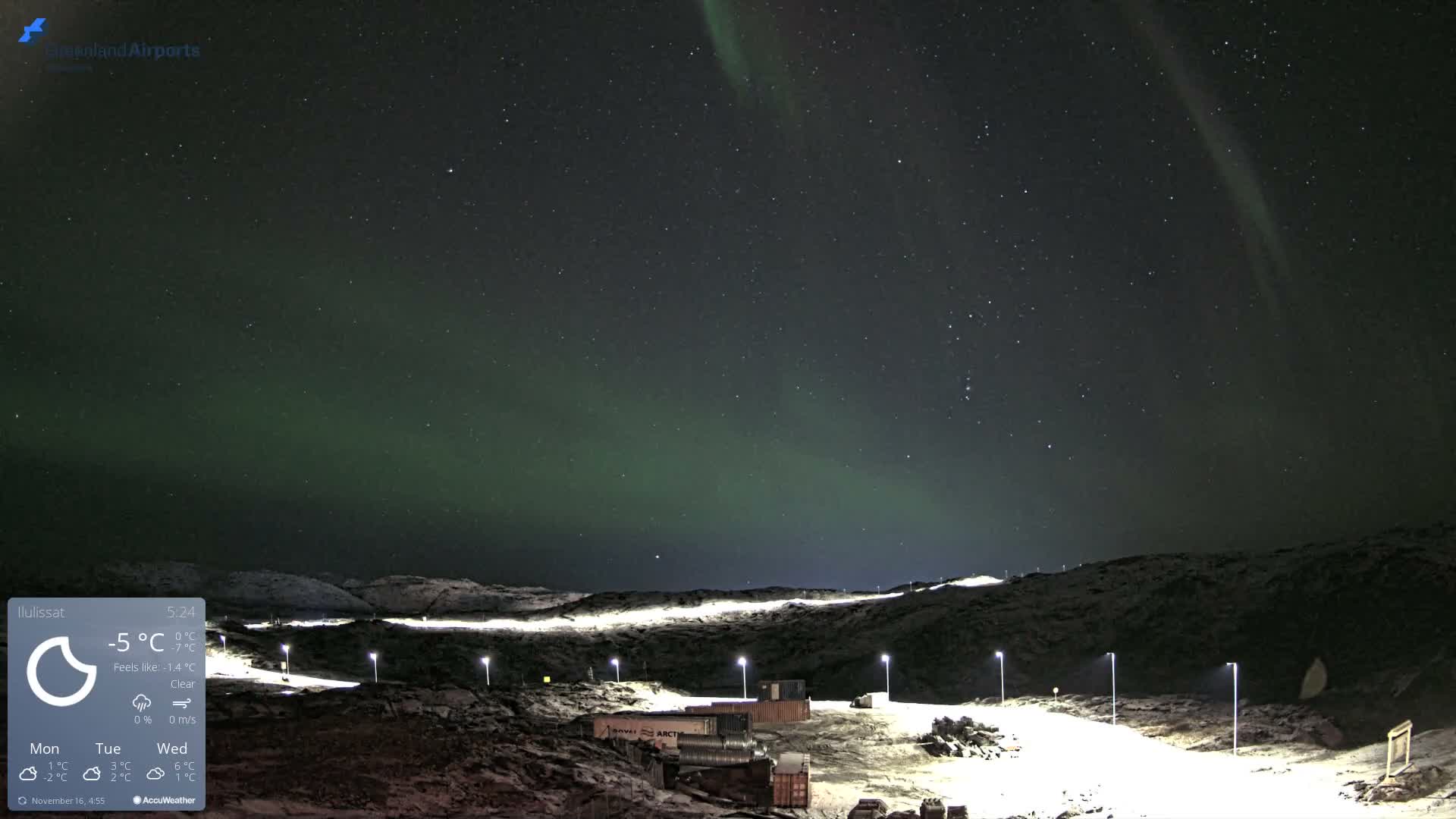 Ilulissat Airport South Gate View Live Cam JAV / BGJN - Ilulissat, Avannaata, Greenland, Denmark