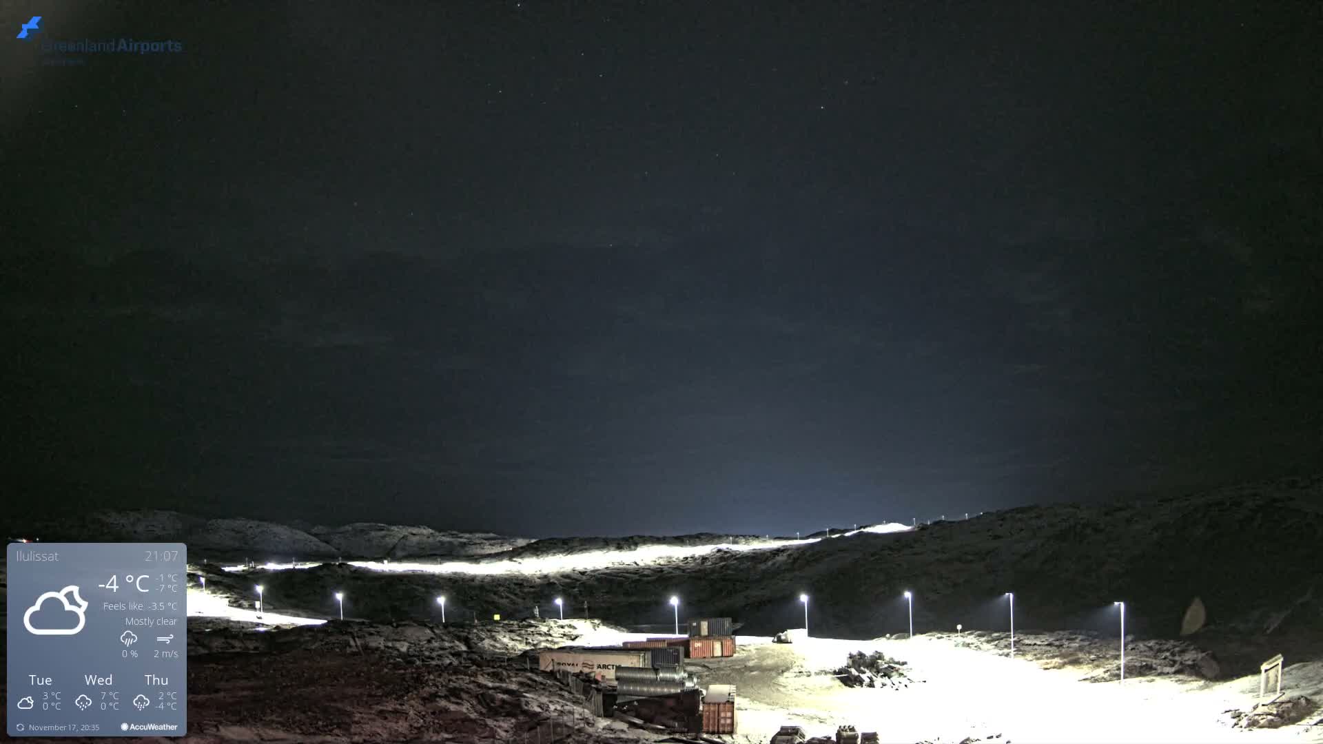 Ilulissat Airport South Gate View Live Cam JAV / BGJN - Ilulissat, Avannaata, Greenland, Denmark
