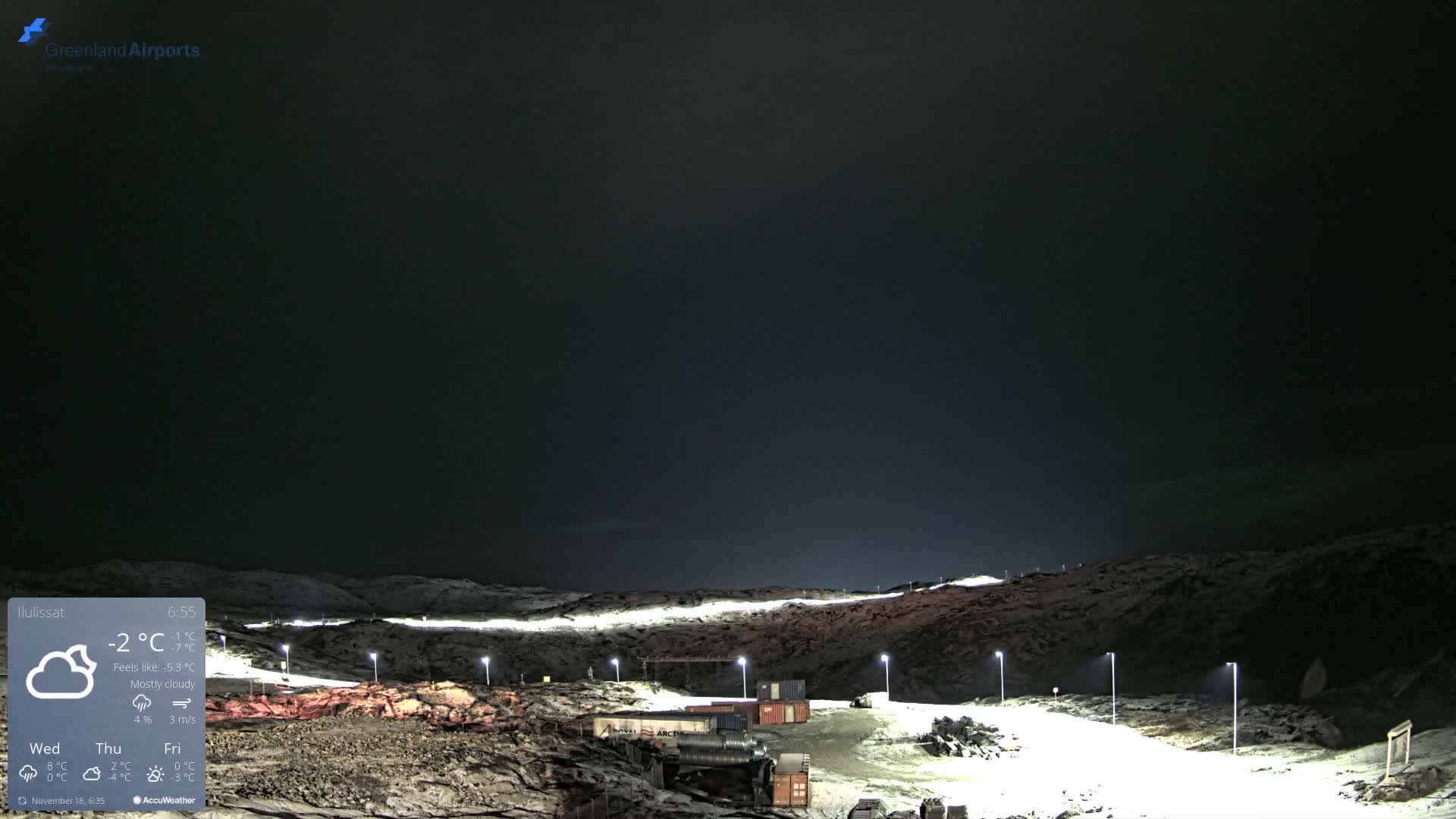 Ilulissat Airport South Gate View Live Cam JAV / BGJN - Ilulissat, Avannaata, Greenland, Denmark
