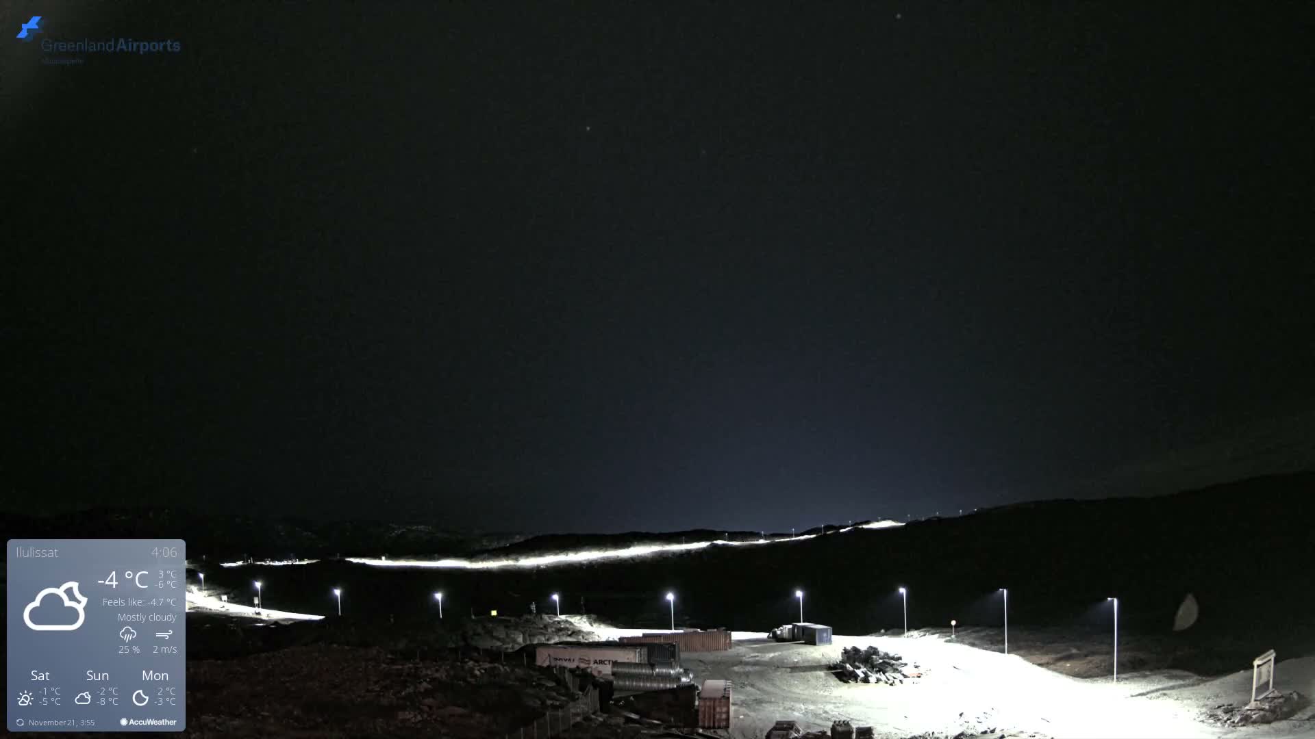 Ilulissat Airport South Gate View Live Cam JAV / BGJN - Ilulissat, Avannaata, Greenland, Denmark
